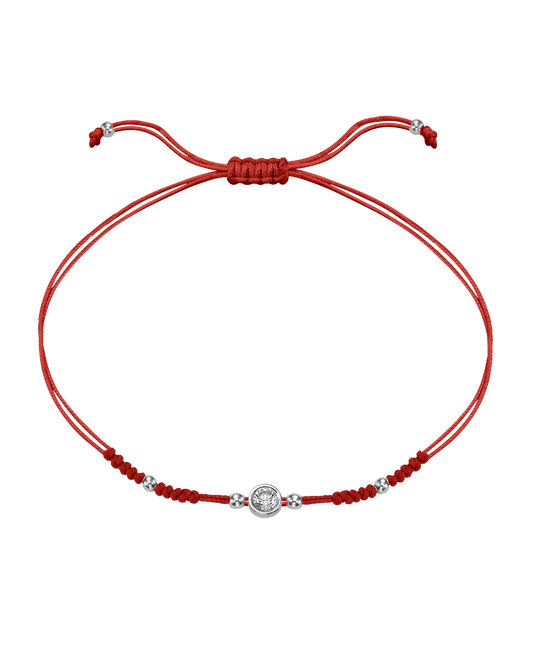 2022 Edit String of Love - 14K White Gold Bracelets 14K Solid Gold Red Large: 0.1ct 