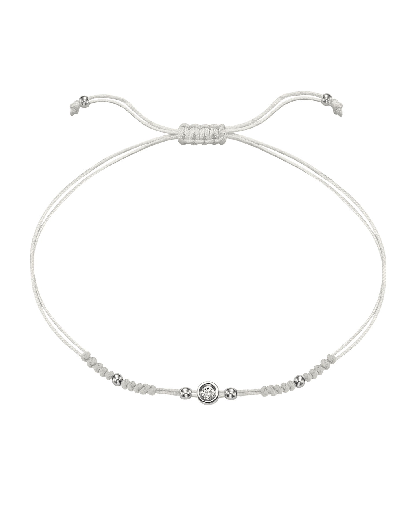 2022 Edit String of Love - 14K White Gold Bracelets 14K Solid Gold Pearl Small: 0.03ct 