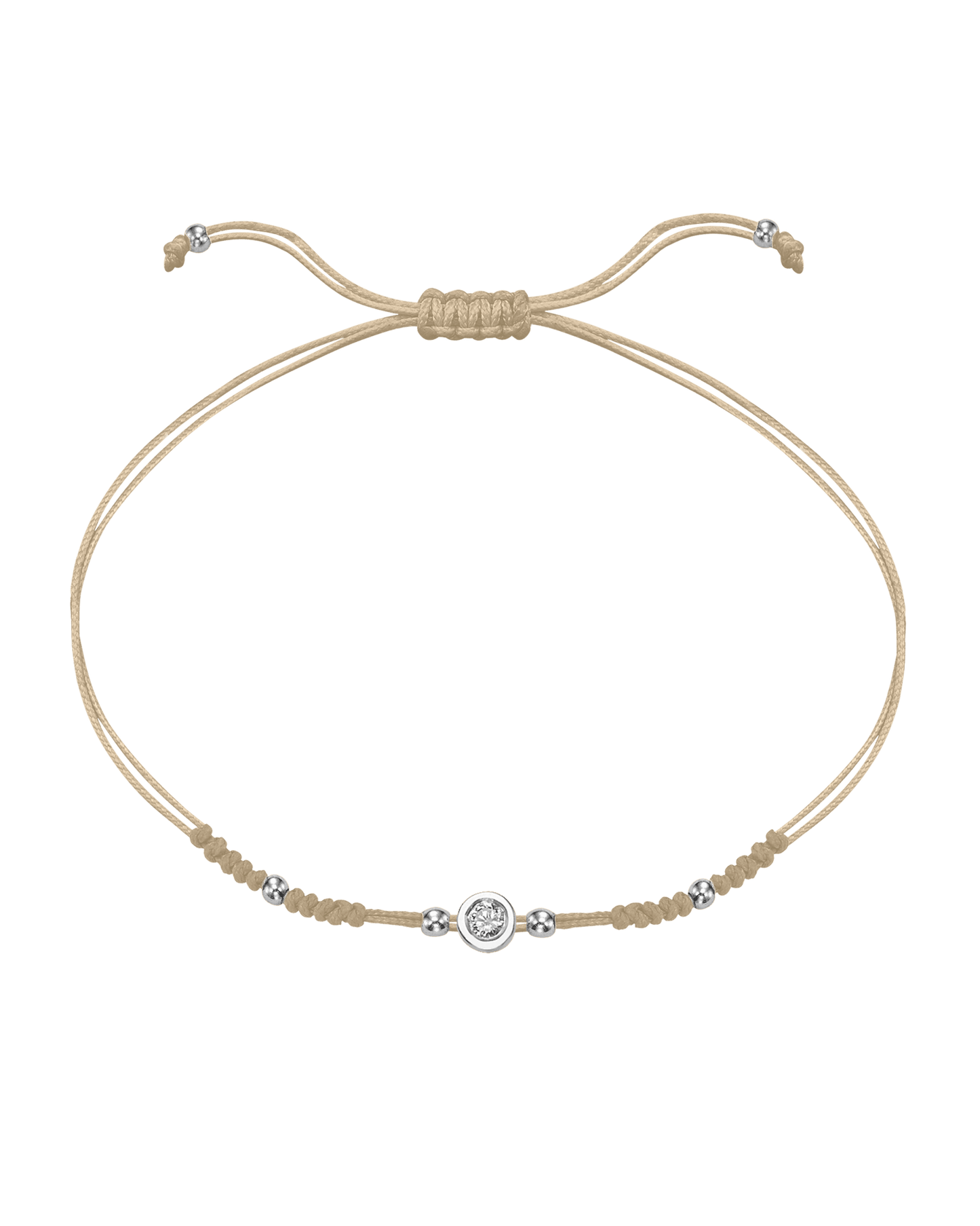 2022 Edit String of Love - 14K White Gold Bracelets 14K Solid Gold Beige Medium: 0.04ct 
