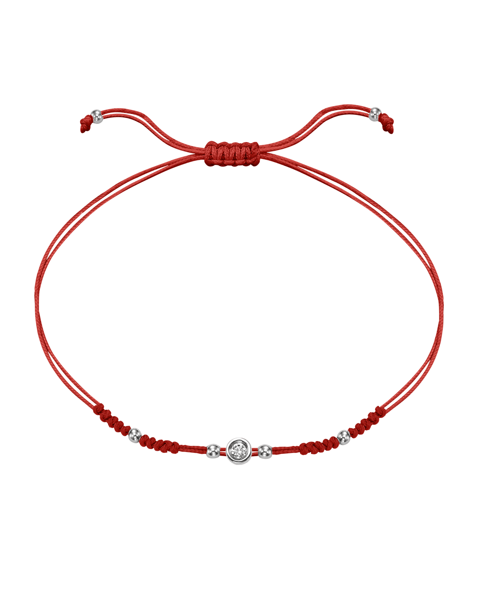 2022 Edit String of Love - 14K White Gold Bracelets 14K Solid Gold Red Small: 0.03ct 