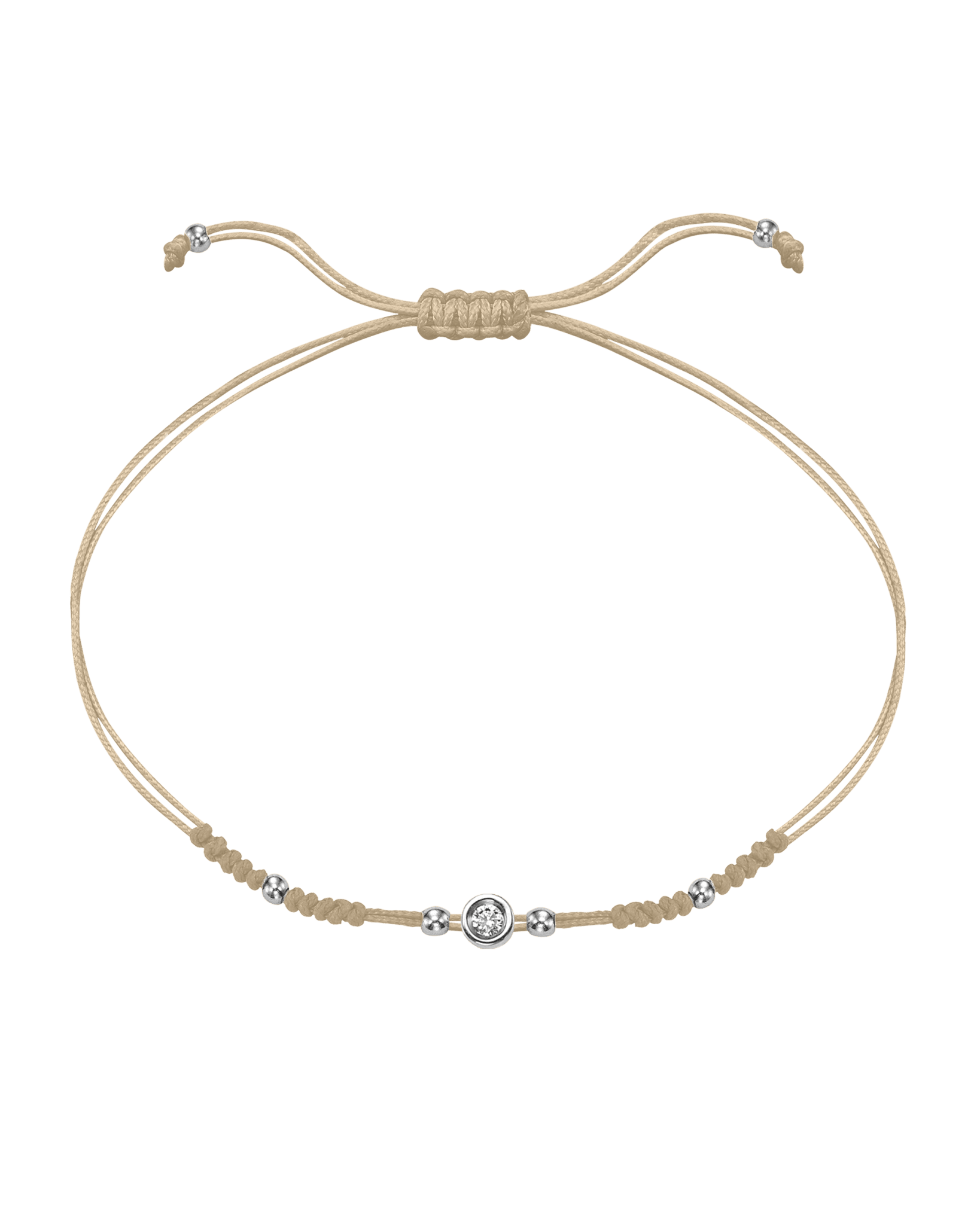 2022 Edit String of Love - 14K White Gold Bracelets 14K Solid Gold Beige Small: 0.03ct 