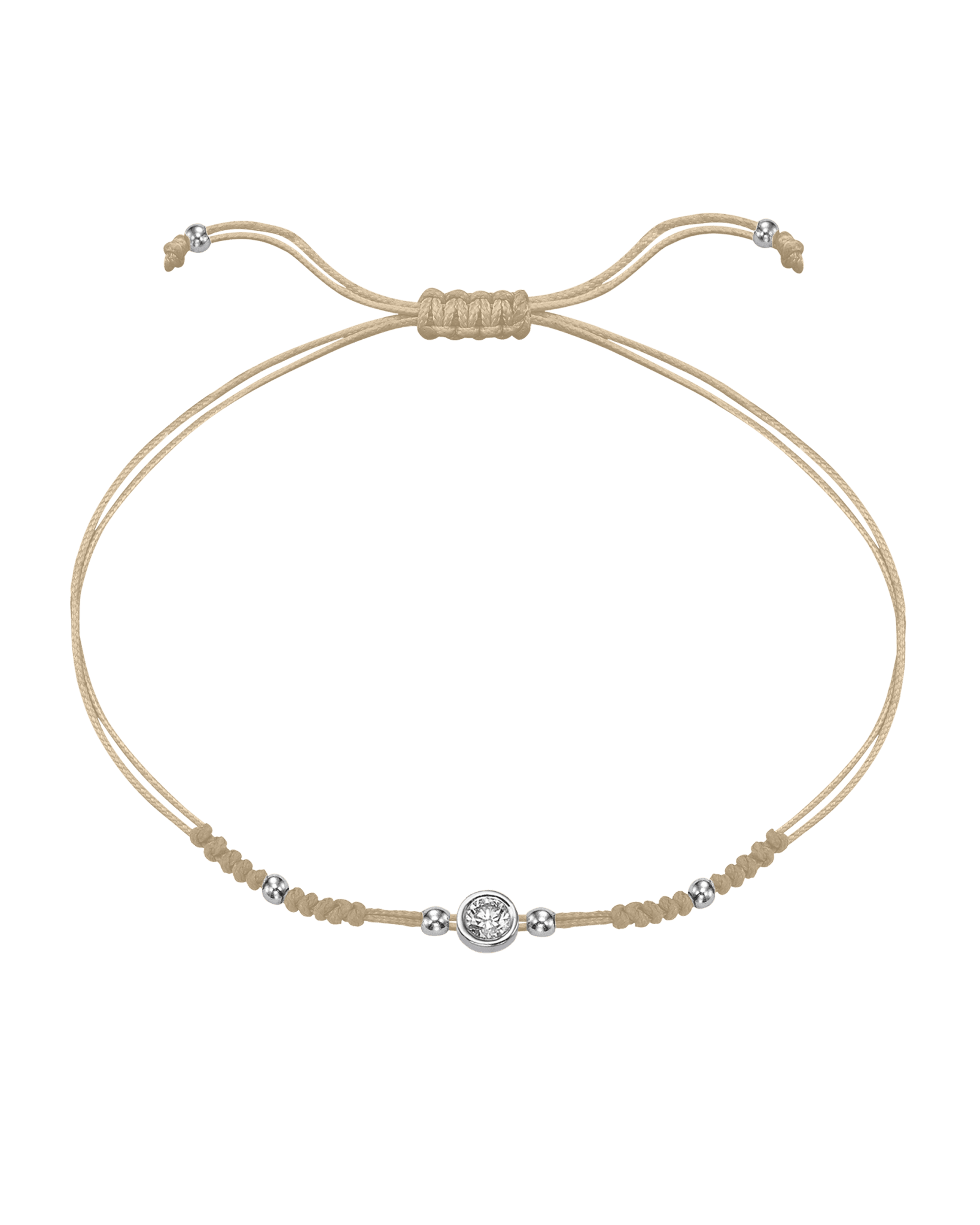 2022 Edit String of Love - 14K White Gold Bracelets 14K Solid Gold Beige Large: 0.1ct 