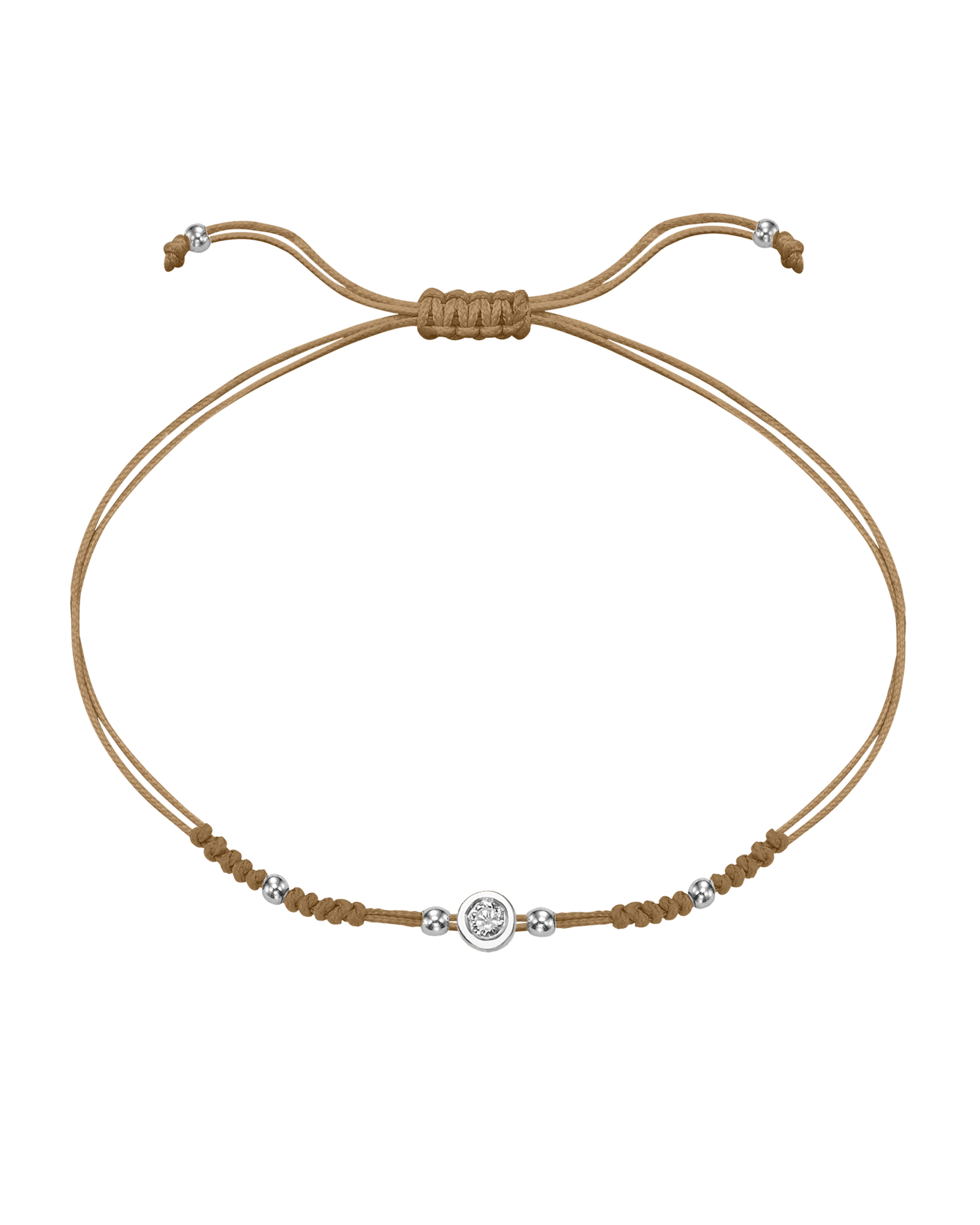 2022 Edit String of Love - 14K White Gold Bracelets 14K Solid Gold Camel Medium: 0.04ct 