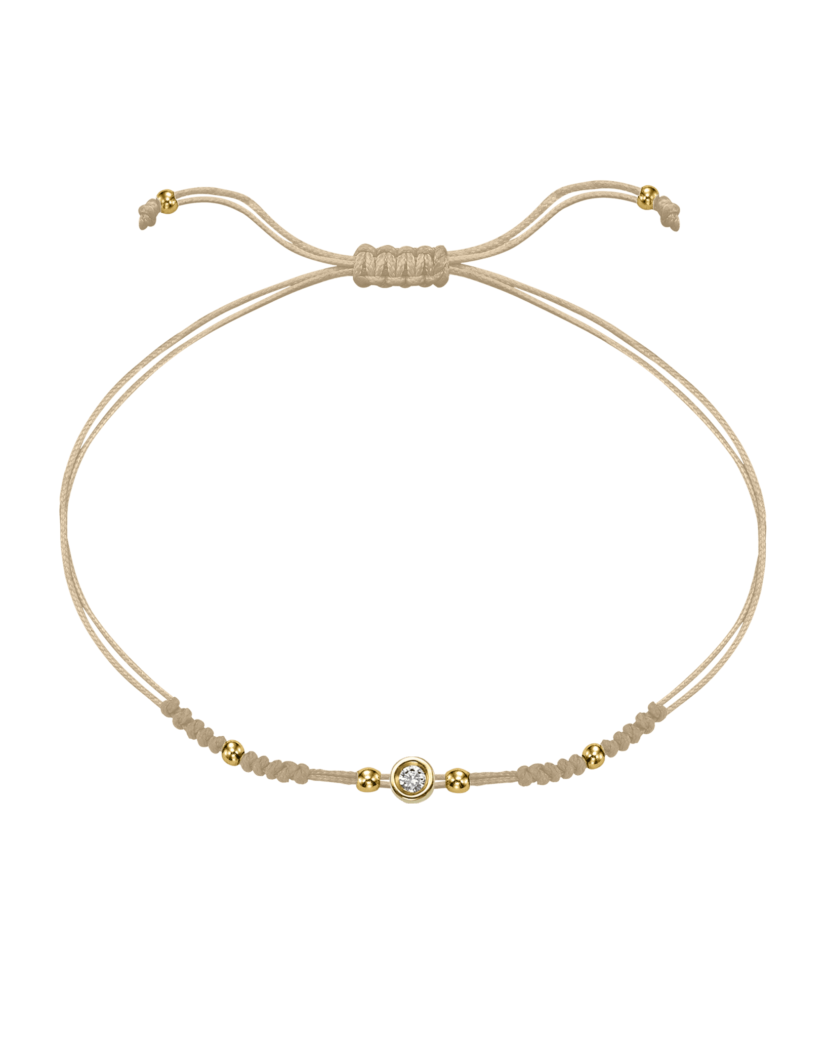 2022 Edit String of Love - 14K Yellow Gold Bracelets 14K Solid Gold Beige Small: 0.03ct 