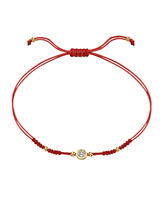 2022 Edit String of Love - 14K Yellow Gold Bracelets 14K Solid Gold Red Large: 0.1ct 