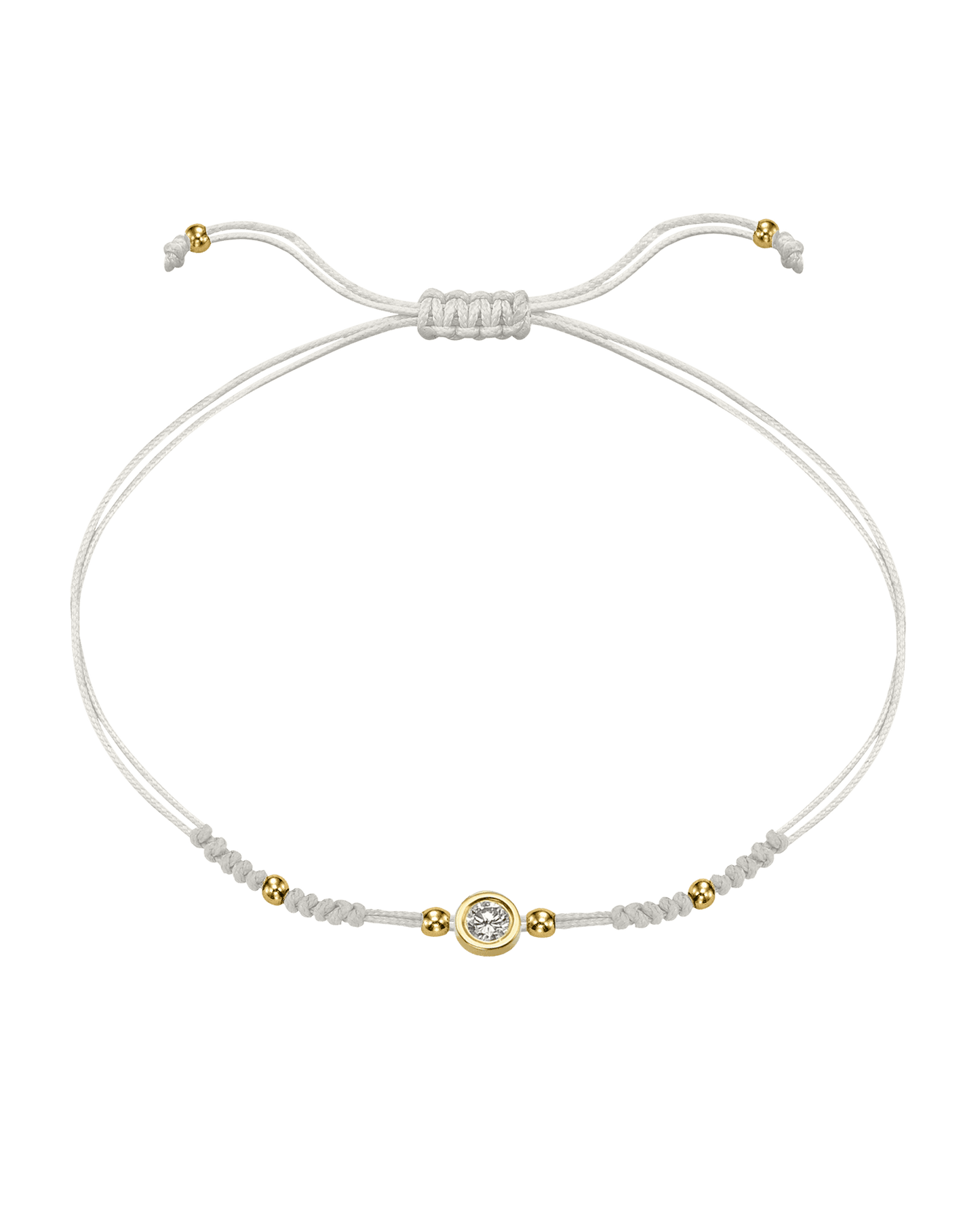 2022 Edit String of Love - 14K Yellow Gold Bracelets 14K Solid Gold Pearl Large: 0.1ct 
