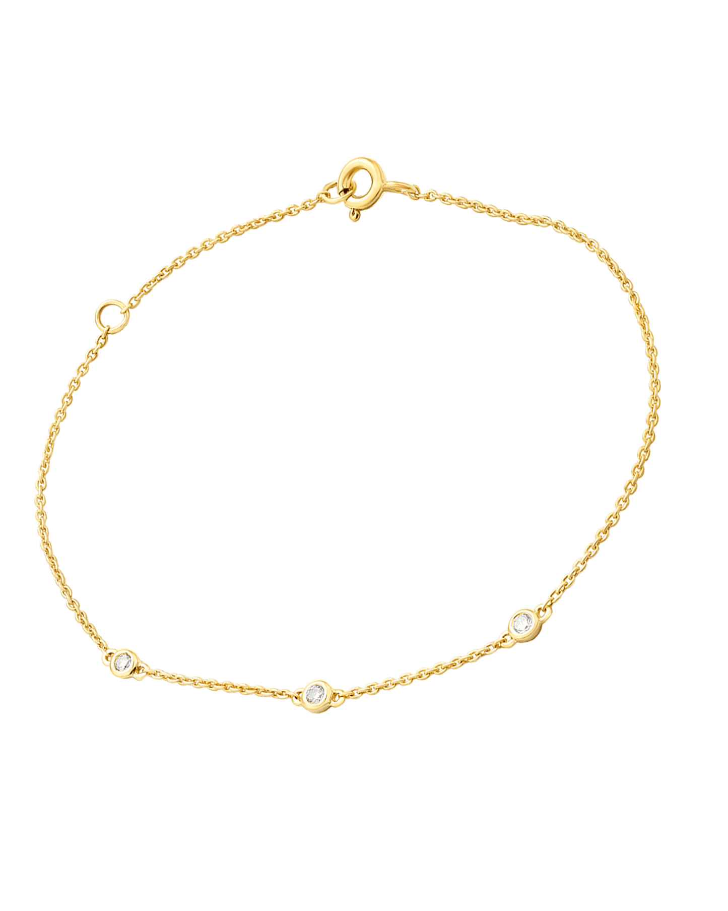 3 Diamond Bezel Bracelet - 14K Yellow Gold Bracelets magal-dev 