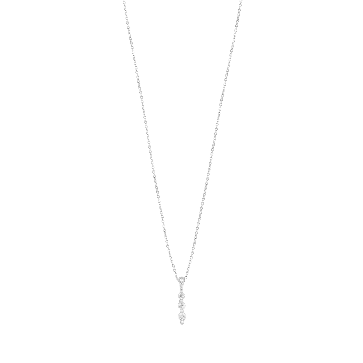 3 Diamonds Bar Necklace - 14K Yellow Gold Necklaces magal-dev 