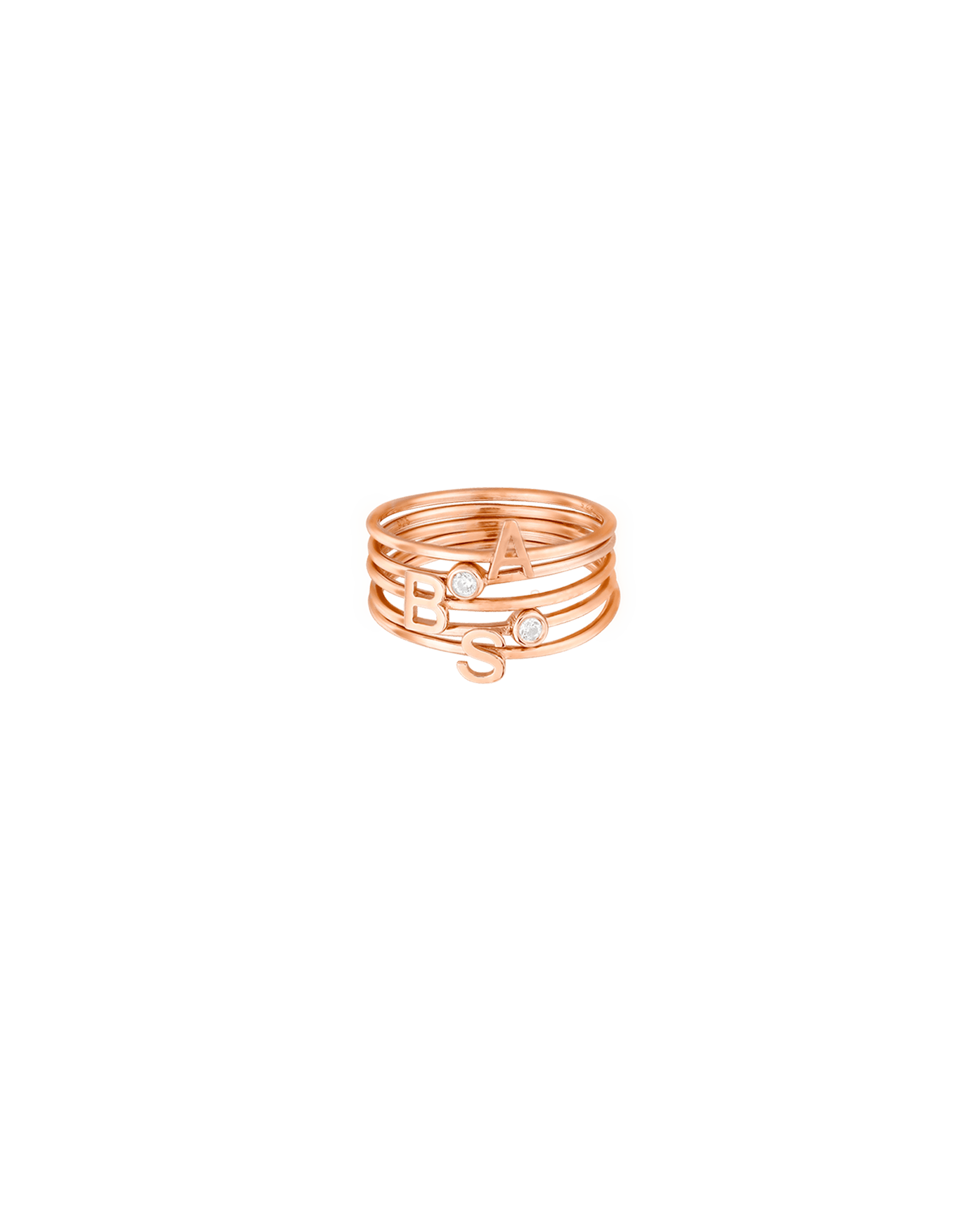 Stackable Initial Ring(s) - 925 Sterling Silver Rings magal-dev 