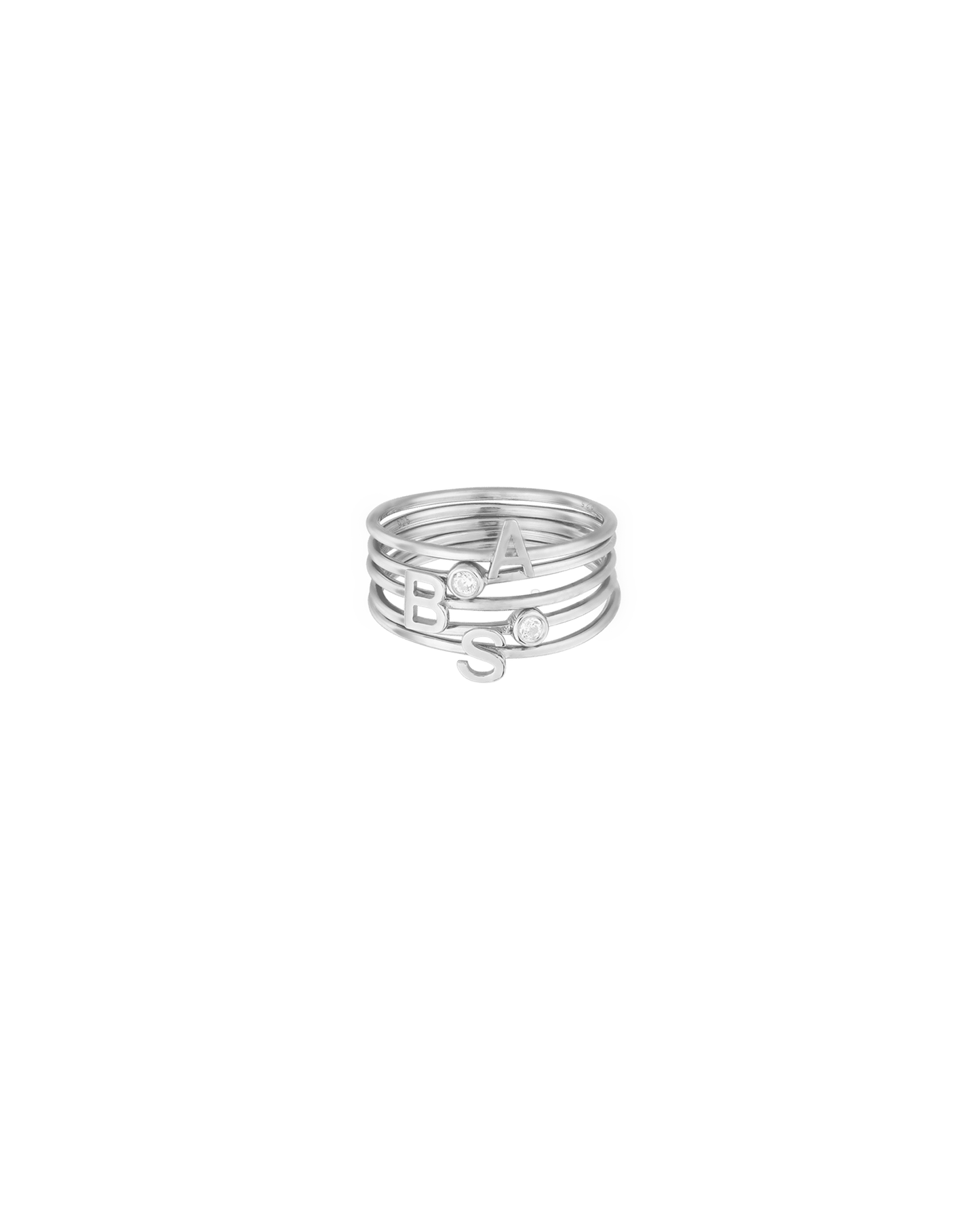 Stackable Initial Ring(s) - 925 Sterling Silver Rings magal-dev 1 Ring US 4 