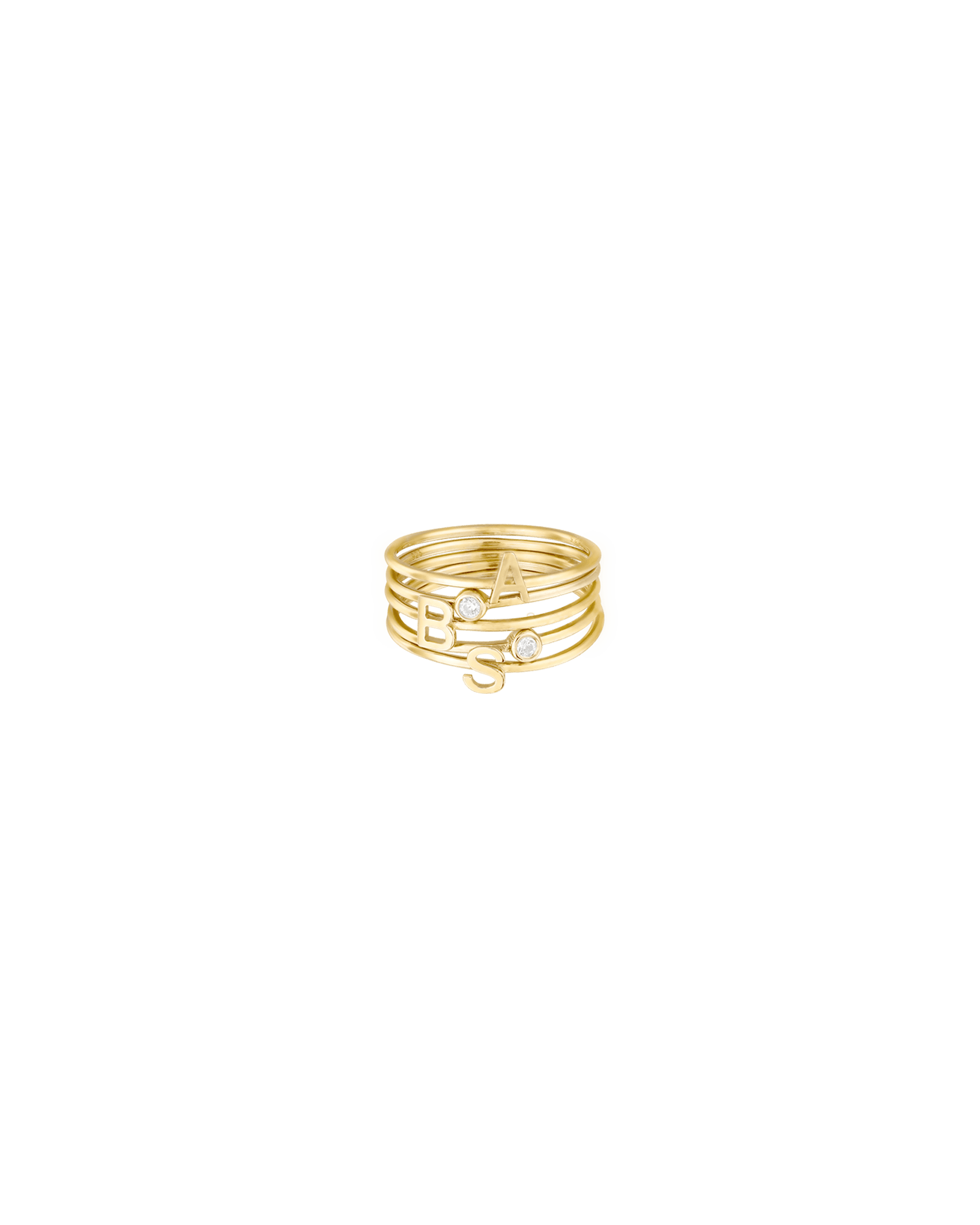Stackable Initial Ring(s) - 18K Rose Vermeil Rings magal-dev 
