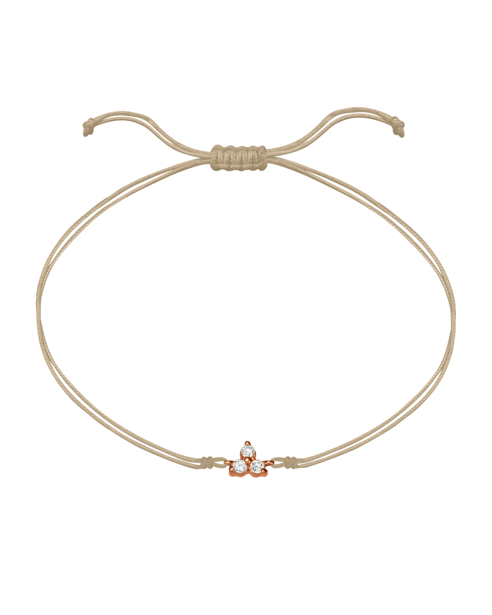 3 Studs Diamond String of love - 14K Rose Gold Bracelets 14K Solid Gold Beige 