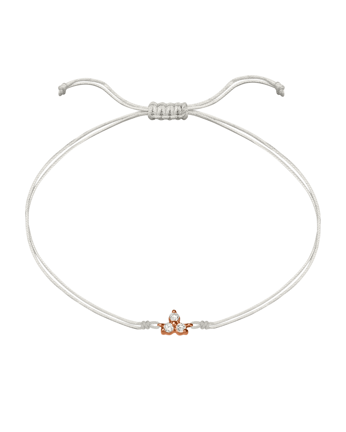 3 Studs Diamond String of love - 14K Rose Gold Bracelets 14K Solid Gold Pearl 