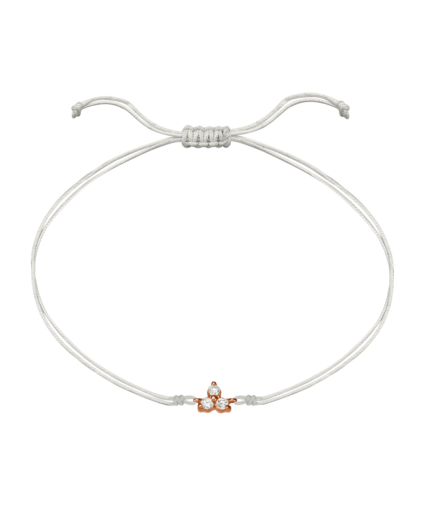 3 Studs Diamond String of love - 14K Rose Gold Bracelets 14K Solid Gold Pearl 