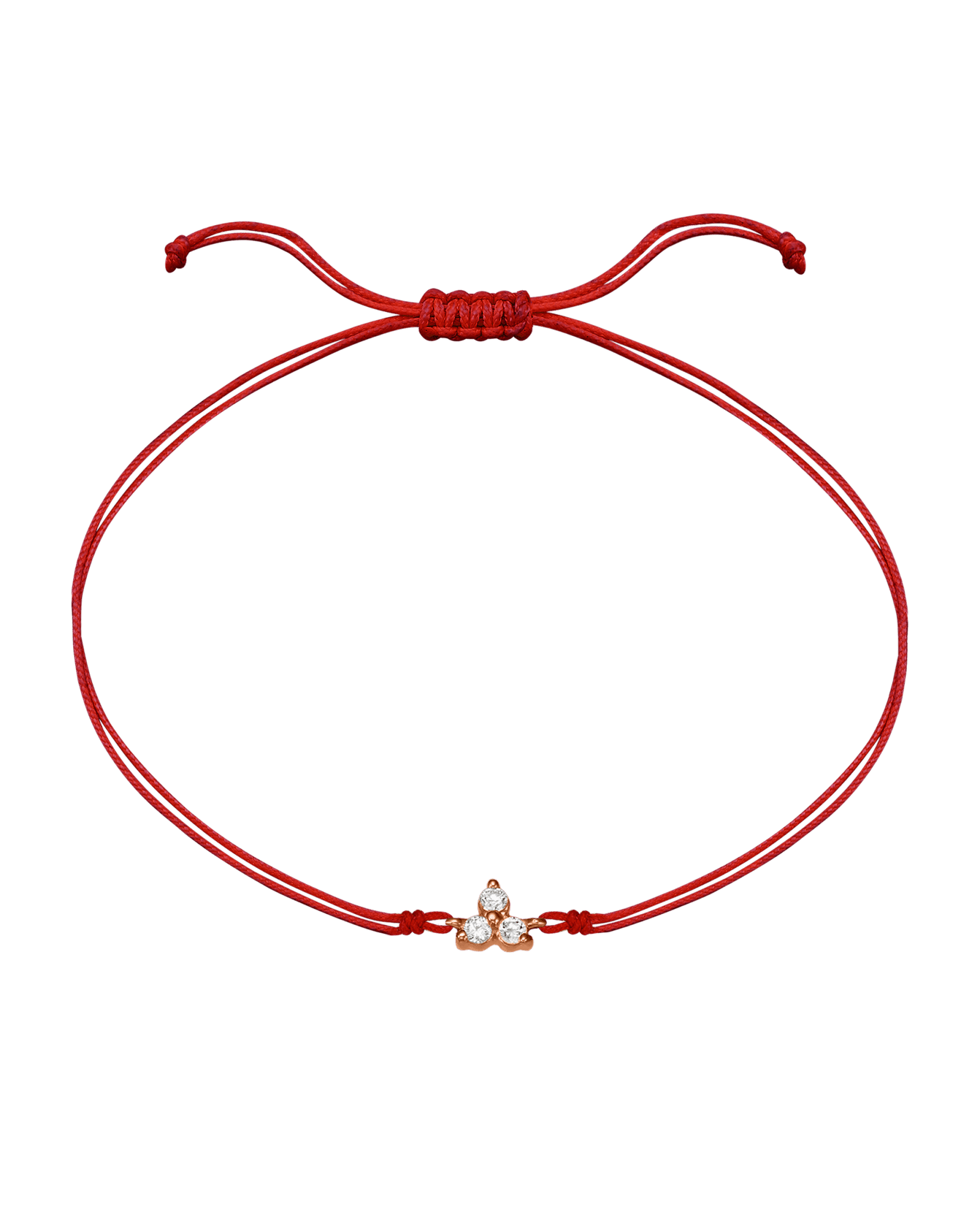 3 Studs Diamond String of love - 14K Rose Gold Bracelets 14K Solid Gold Red 