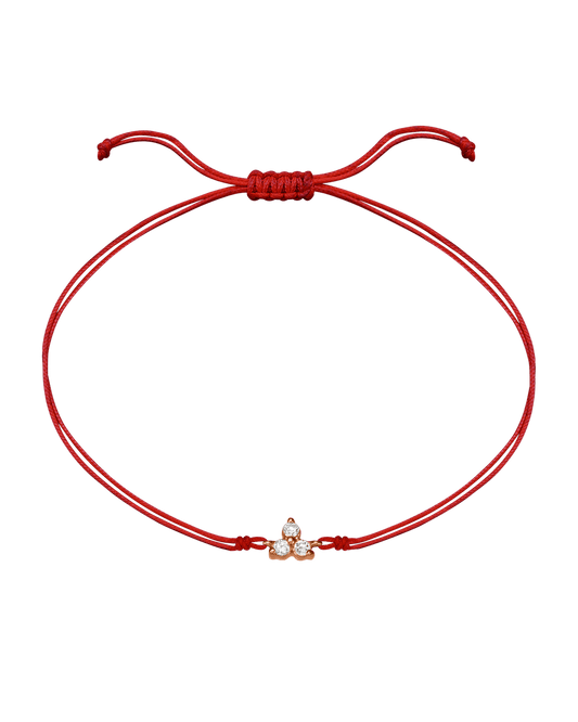 3 Studs Diamond String of love - 14K Rose Gold Bracelets 14K Solid Gold Red 