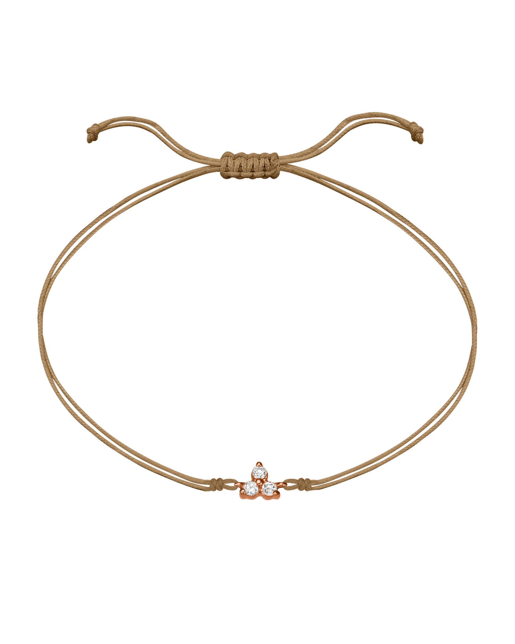 3 Studs Diamond String of love - 14K Rose Gold Bracelets 14K Solid Gold Camel 