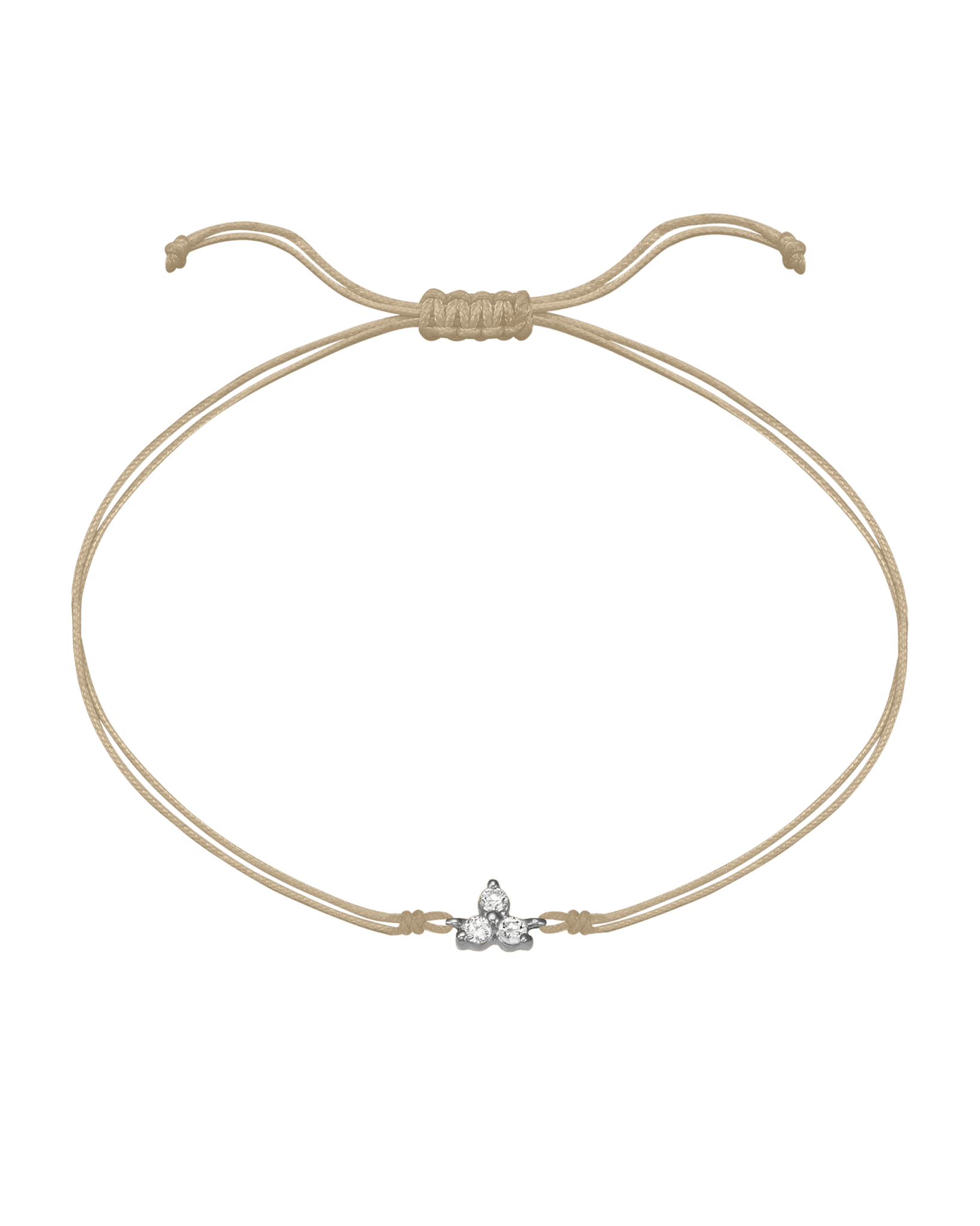 3 Studs Diamond String of love - 14K White Gold Bracelets 14K Solid Gold Beige 