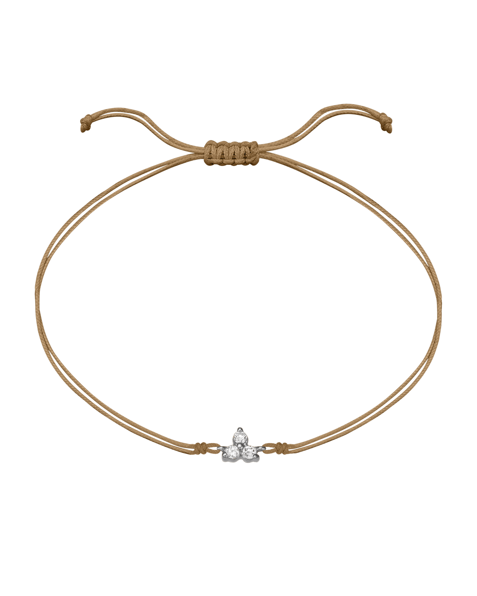 3 Studs Diamond String of love - 14K White Gold Bracelets 14K Solid Gold Camel 