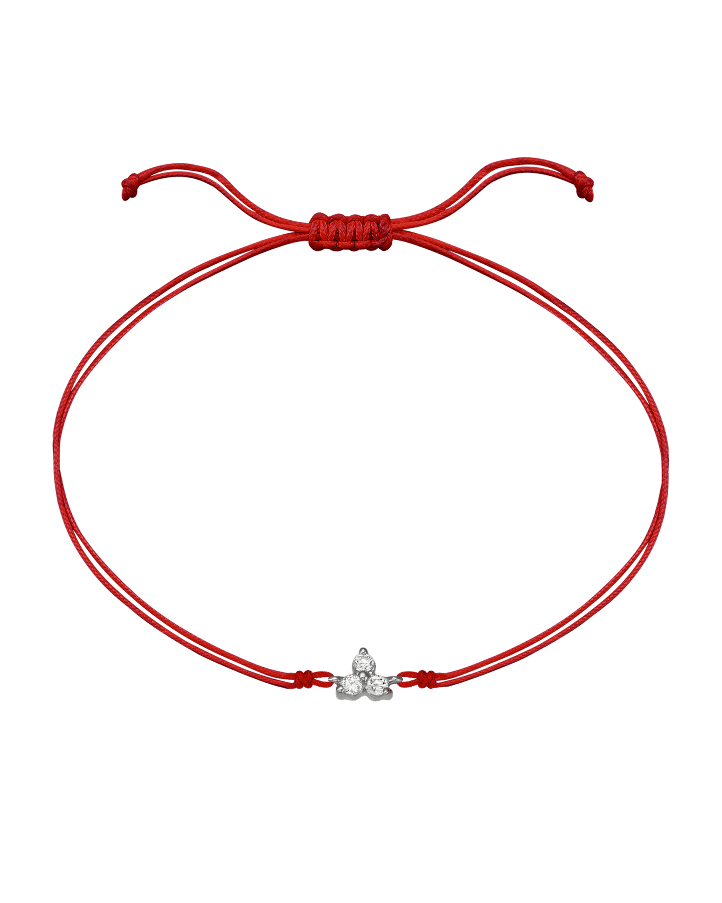 3 Studs Diamond String of love - 14K White Gold Bracelets 14K Solid Gold Red 