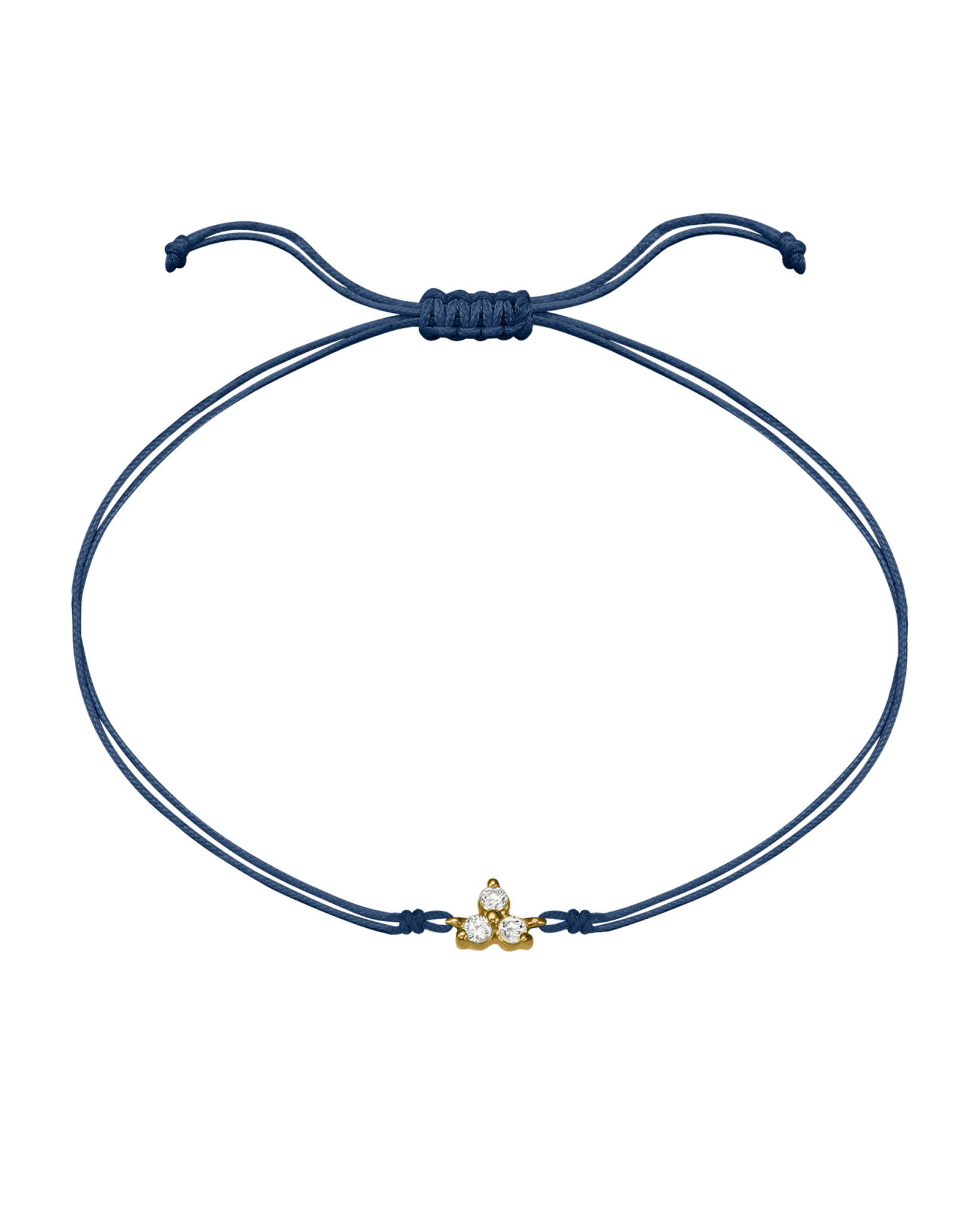 3 Studs Diamond String of love - 14K Yellow Gold Bracelets 14K Solid Gold Indigo 