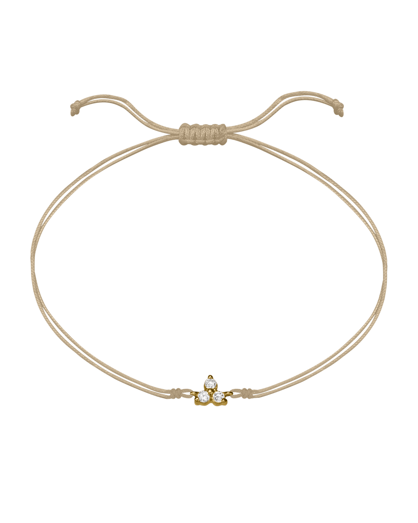 3 Studs Diamond String of love - 14K Yellow Gold Bracelets 14K Solid Gold Beige 
