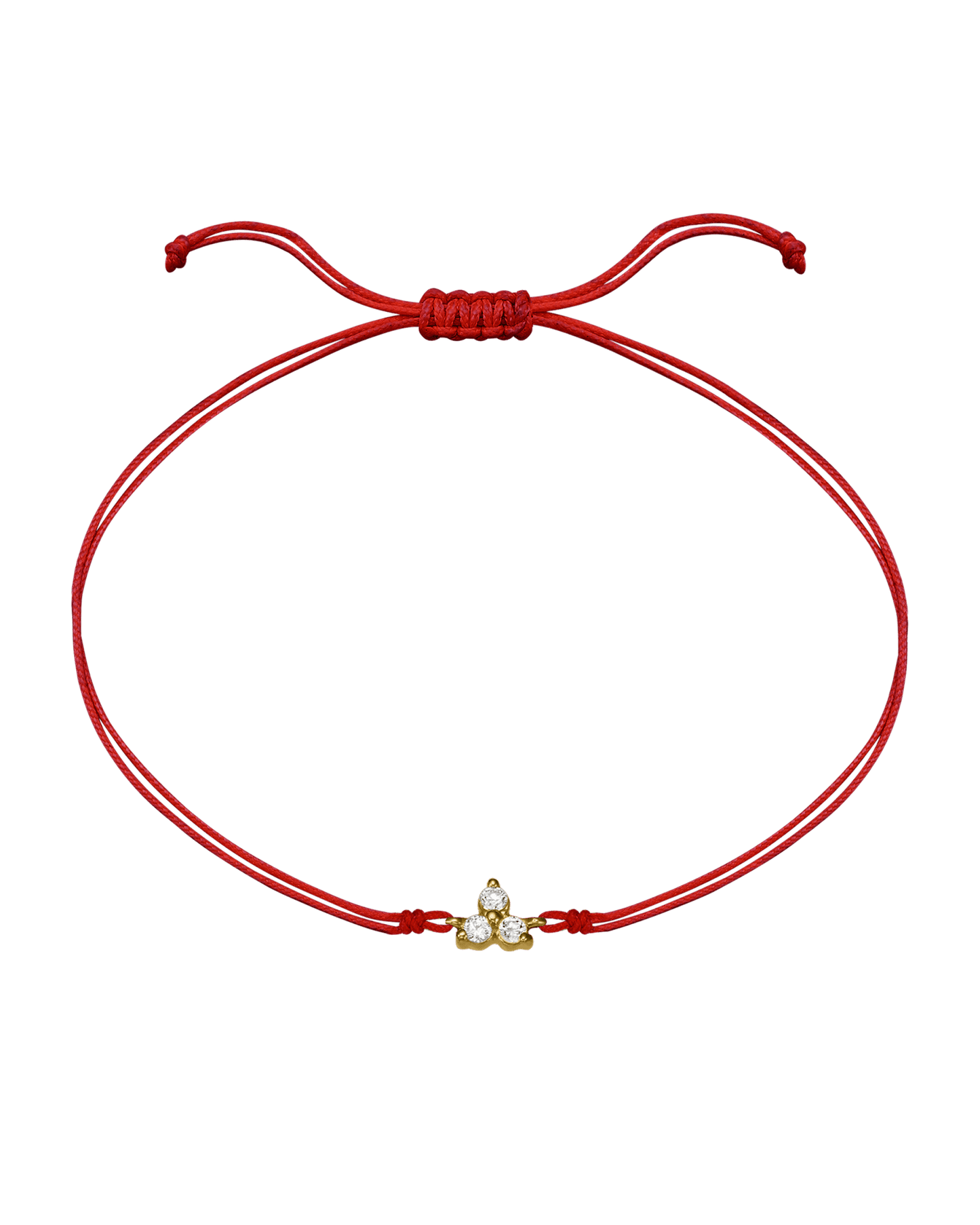 3 Studs Diamond String of love - 14K Yellow Gold Bracelets 14K Solid Gold Red 
