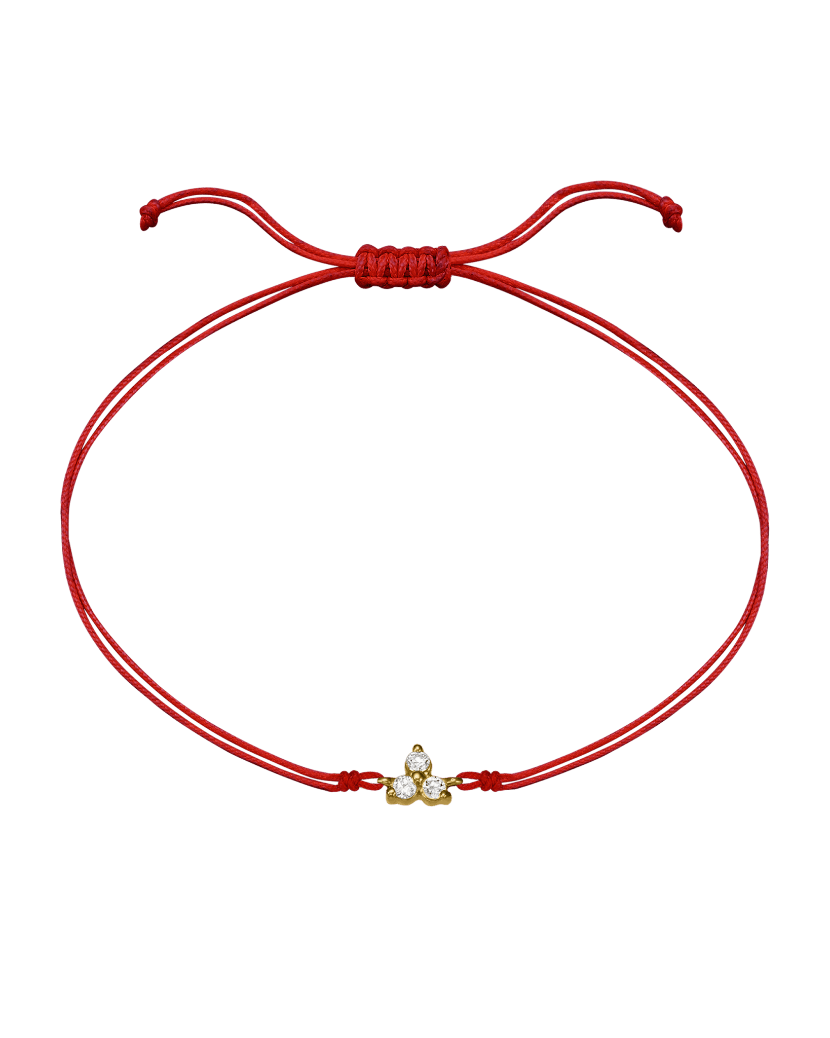 3 Studs Diamond String of love - 14K Yellow Gold Bracelets 14K Solid Gold Red 