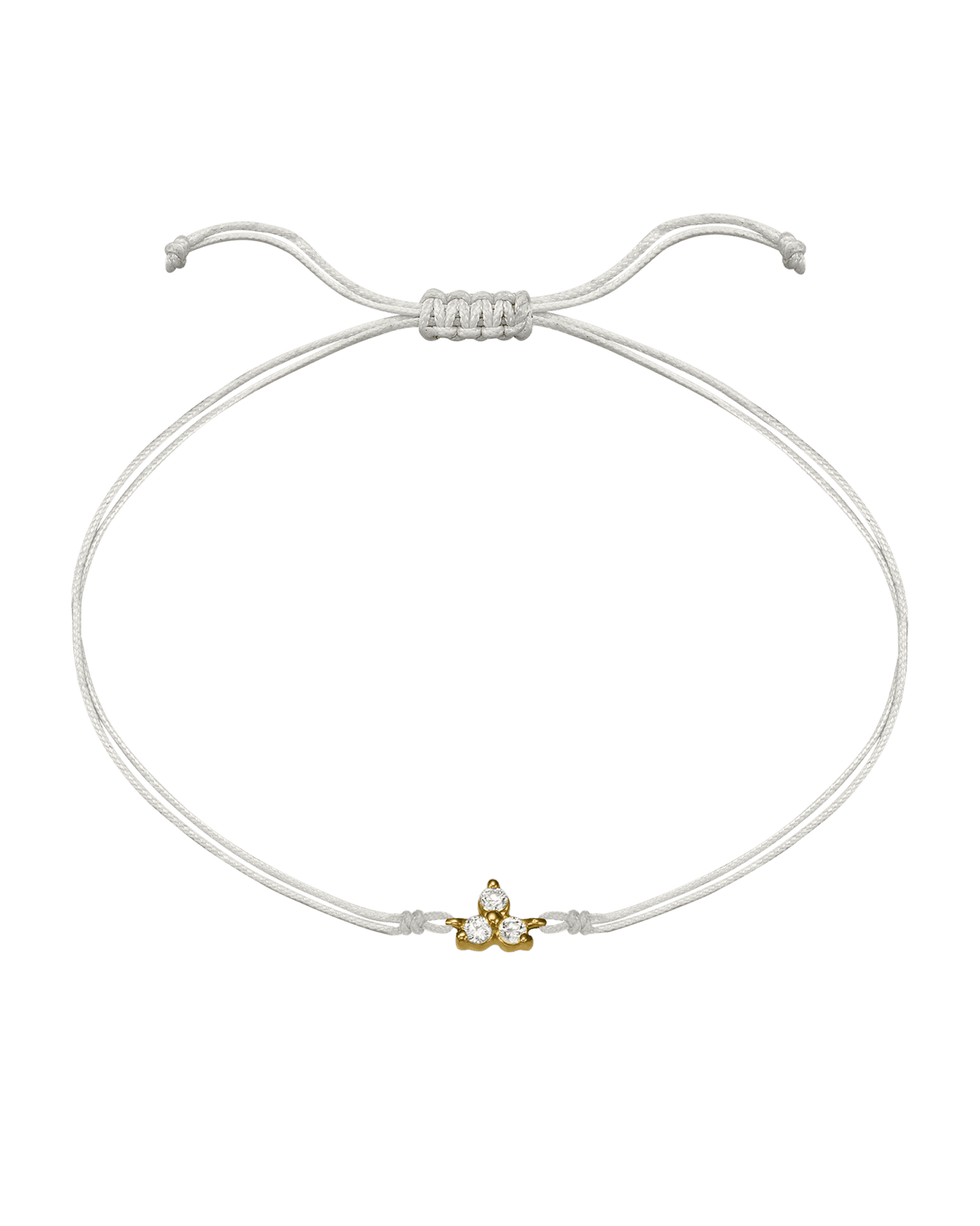 3 Studs Diamond String of love - 14K Yellow Gold Bracelets 14K Solid Gold Pearl 
