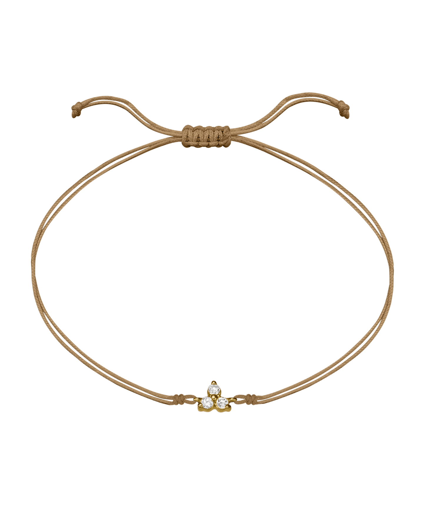 3 Studs Diamond String of love - 14K Yellow Gold Bracelets 14K Solid Gold Camel 