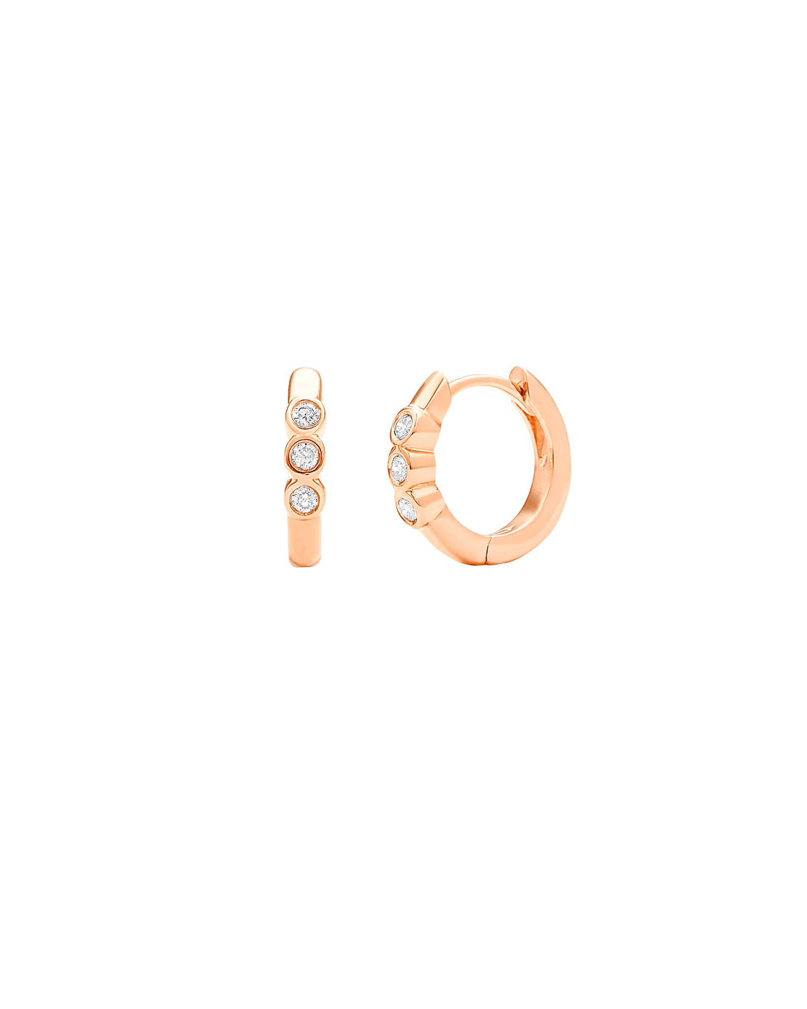 3 Dot Diamond Earrings - 14K Yellow Gold Earrings magal-dev 