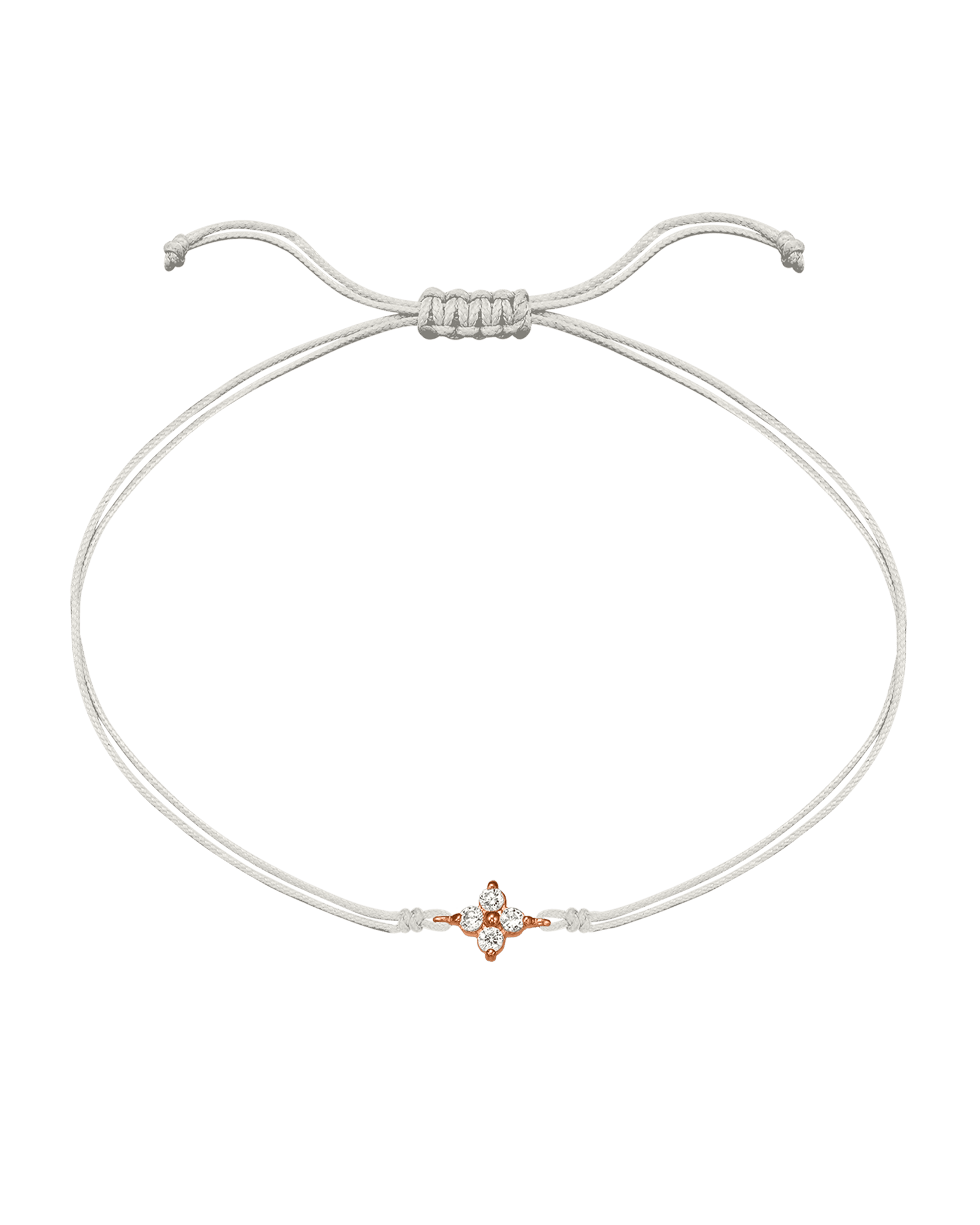 4 Studs Diamond String of love - 14K Rose Gold Bracelets 14K Solid Gold Pearl 