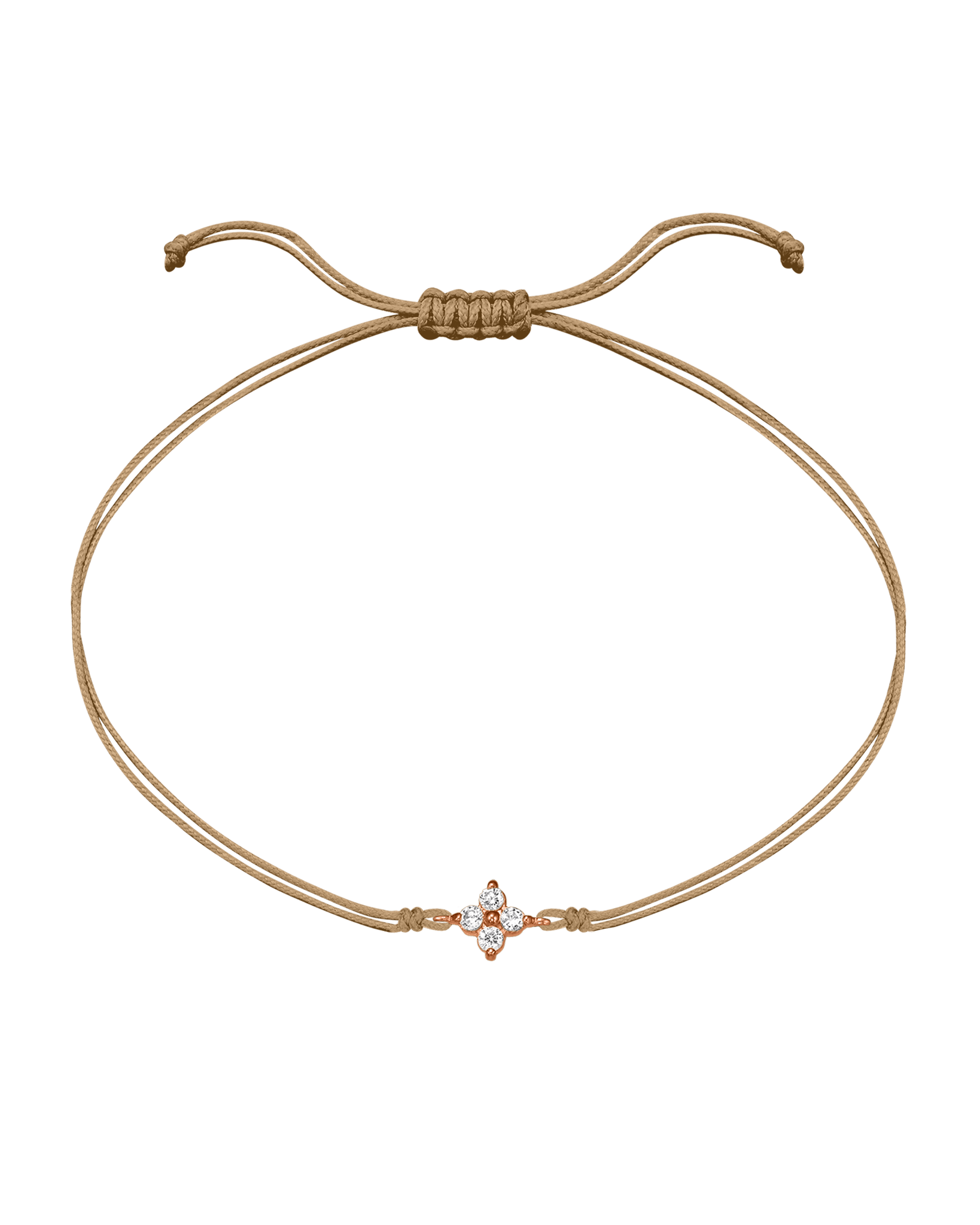 4 Studs Diamond String of love - 14K Rose Gold Bracelets 14K Solid Gold Camel 