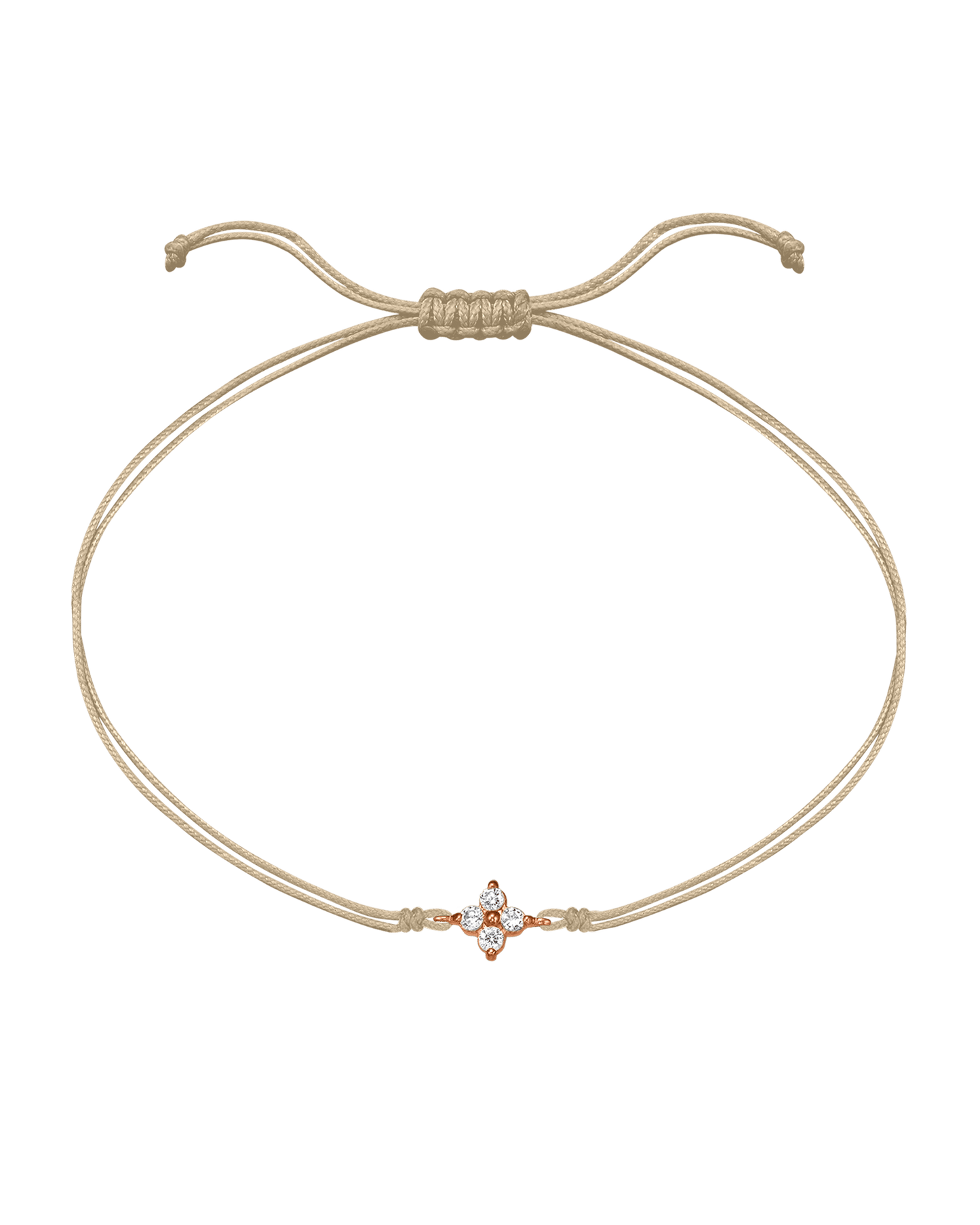 4 Studs Diamond String of love - 14K Rose Gold Bracelets 14K Solid Gold Beige 