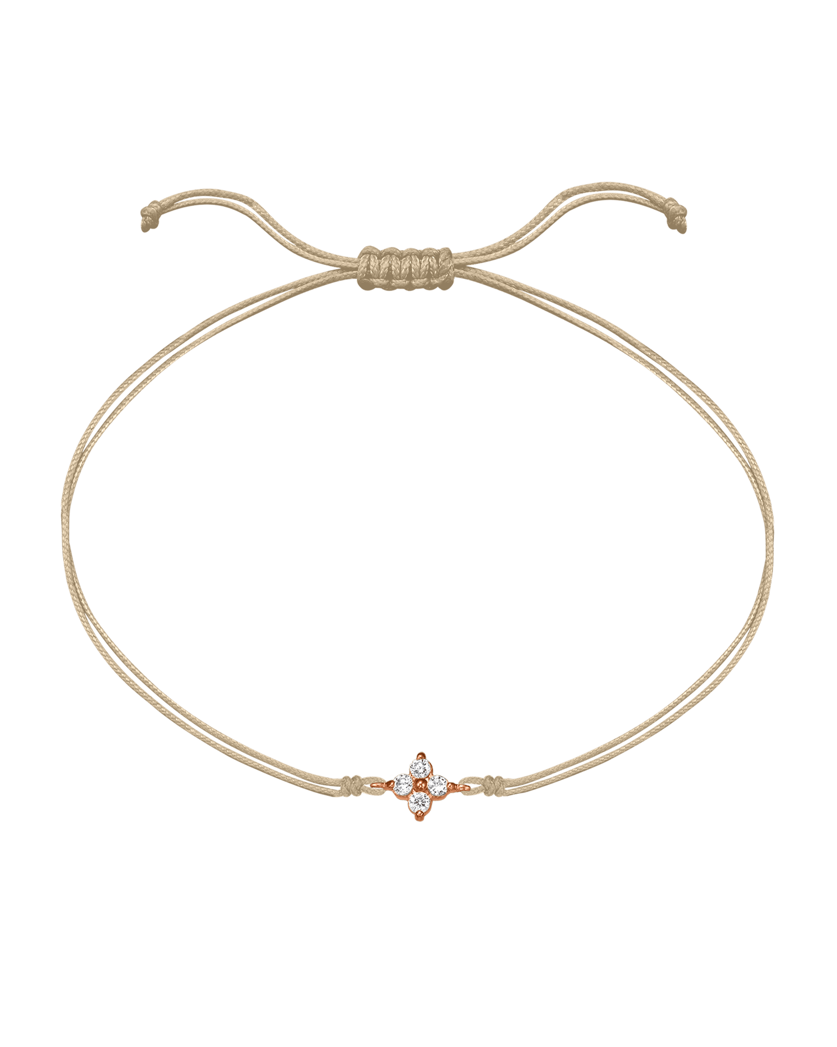 4 Studs Diamond String of love - 14K Rose Gold Bracelets 14K Solid Gold Beige 