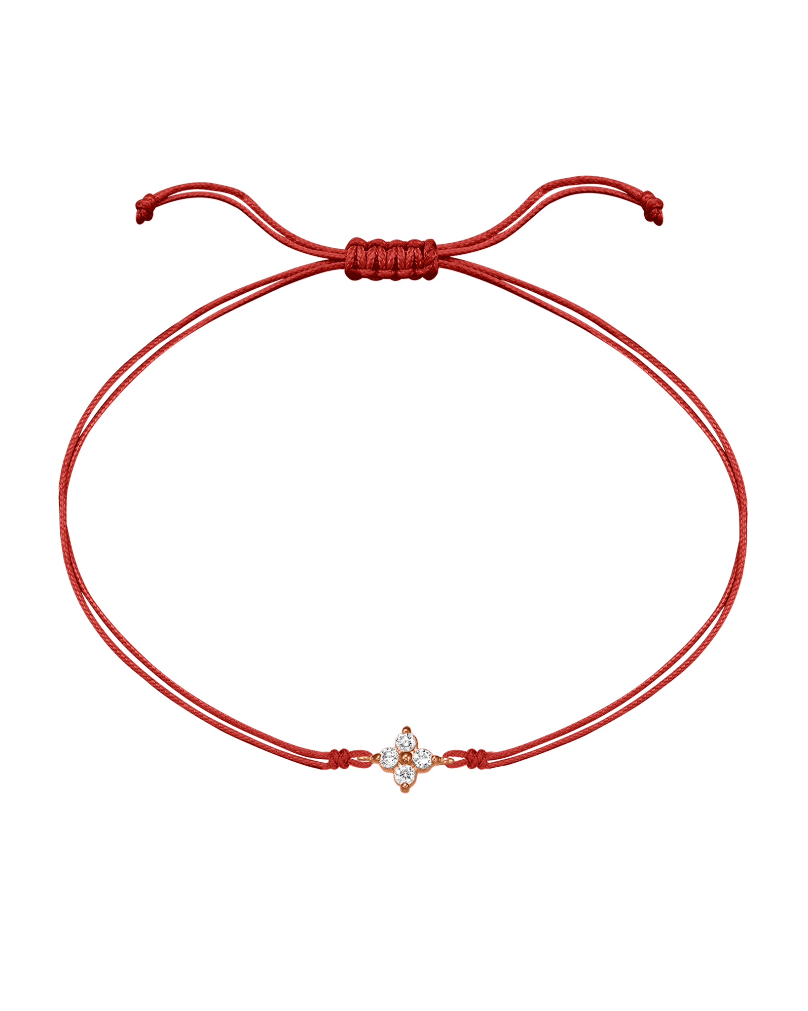 4 Studs Diamond String of love - 14K Rose Gold Bracelets 14K Solid Gold Red 