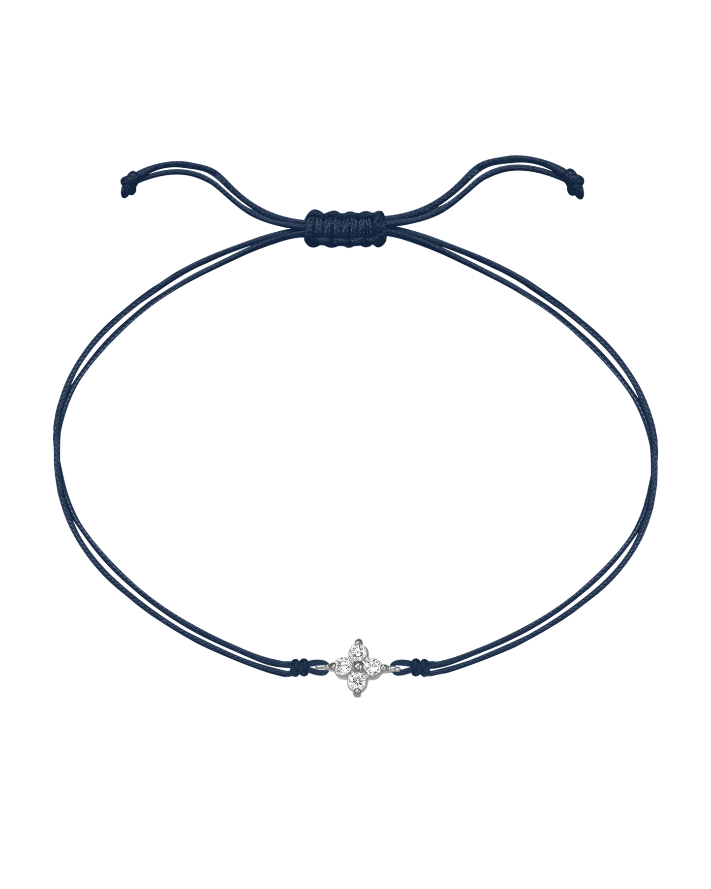 4 Studs Diamond String of love - 14K White Gold Bracelets 14K Solid Gold Navy Blue 