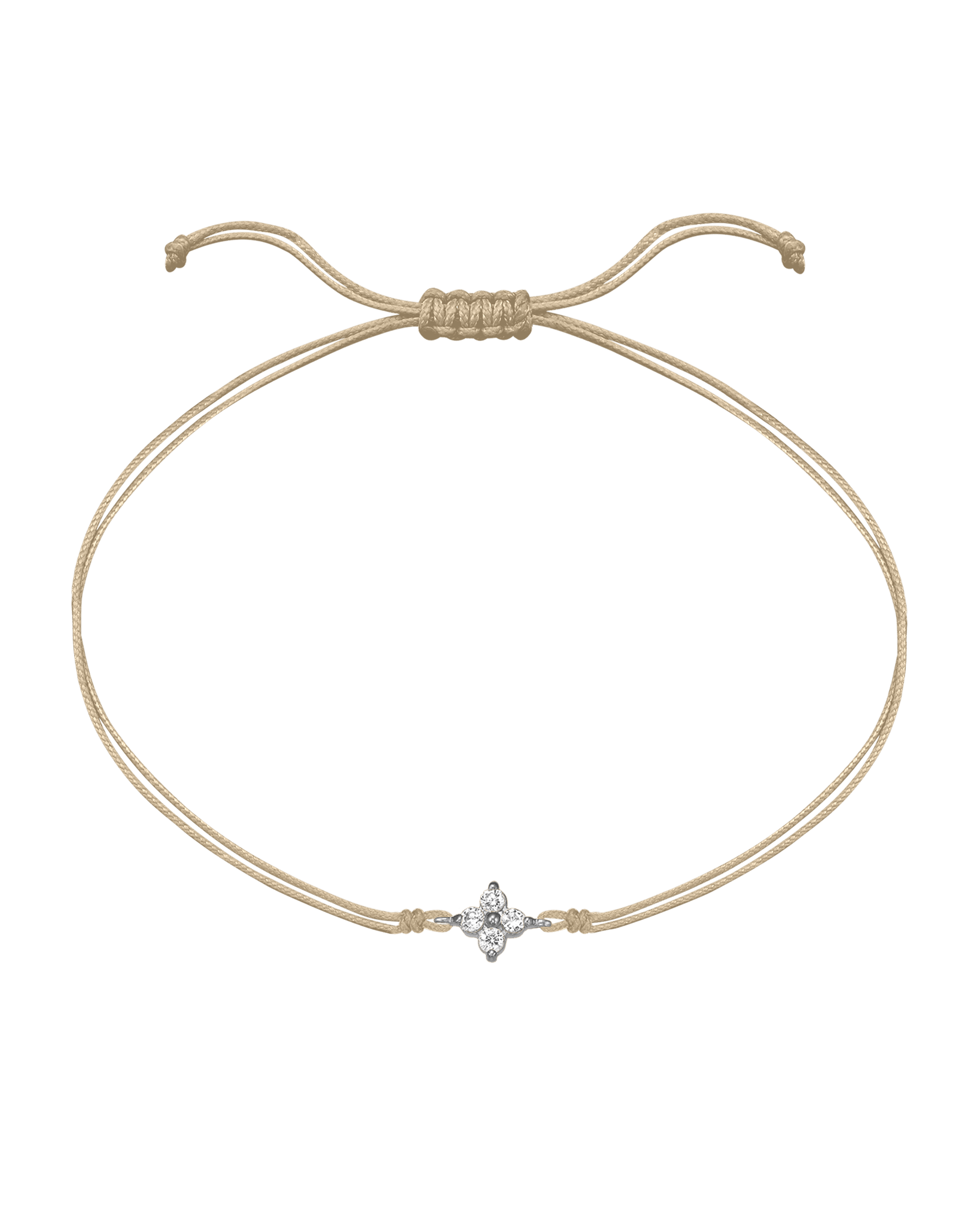4 Studs Diamond String of love - 14K White Gold Bracelets 14K Solid Gold Beige 