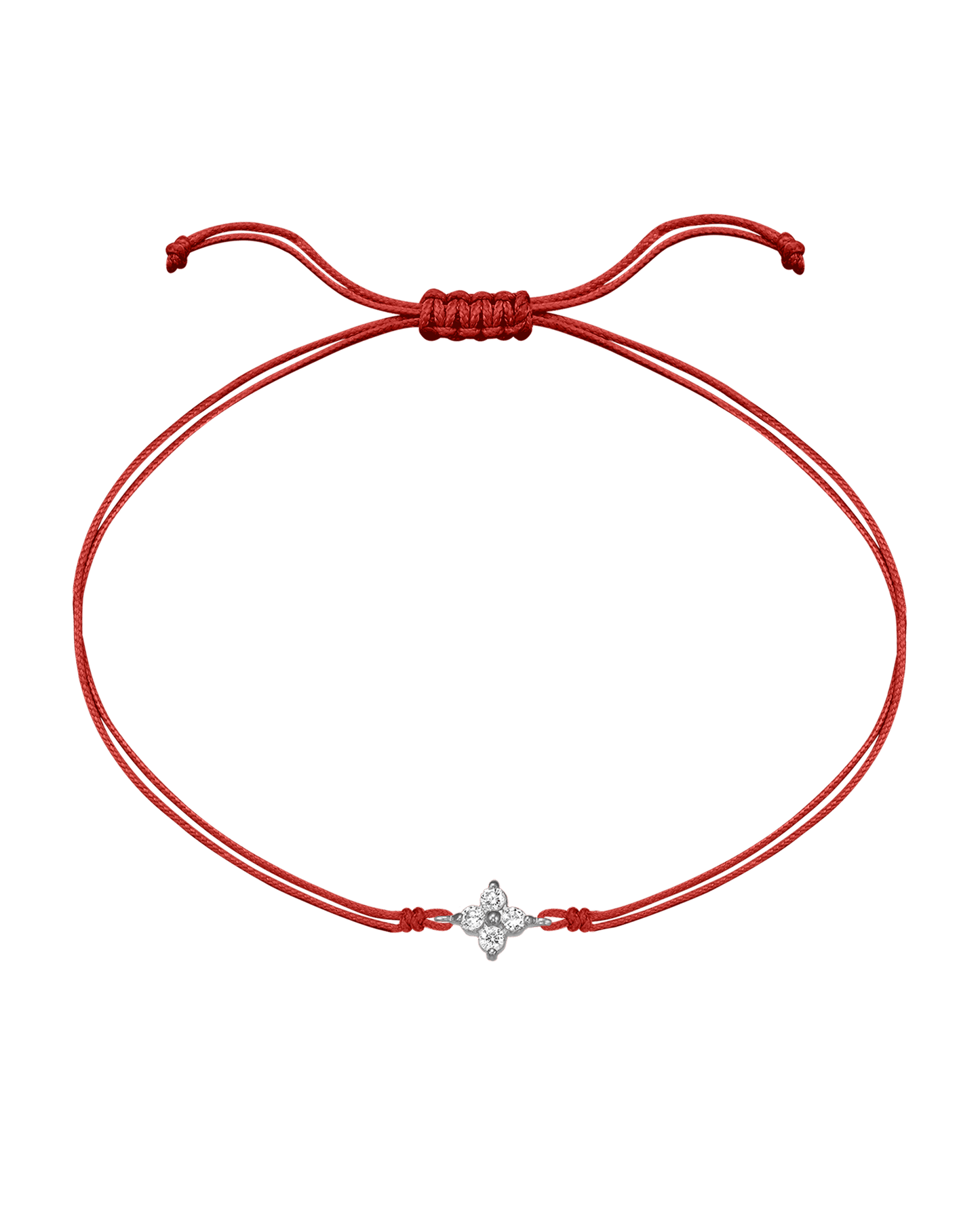 4 Studs Diamond String of love - 14K White Gold Bracelets 14K Solid Gold Red 