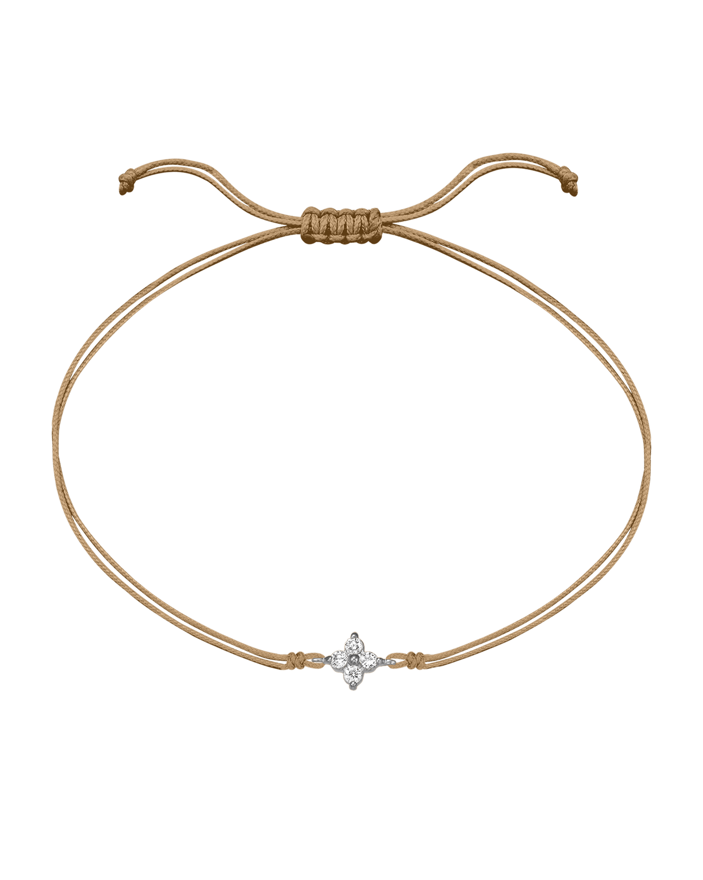 4 Studs Diamond String of love - 14K White Gold Bracelets 14K Solid Gold Camel 