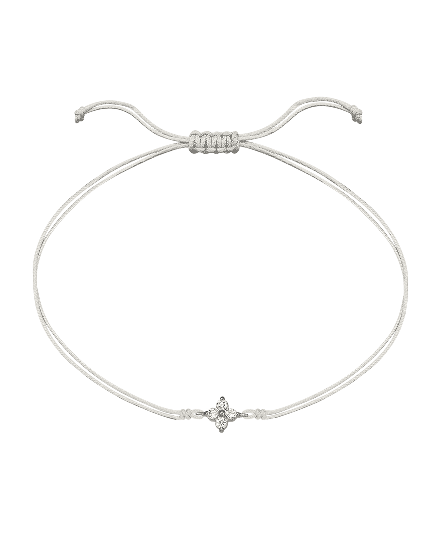 4 Studs Diamond String of love - 14K White Gold Bracelets 14K Solid Gold Pearl 