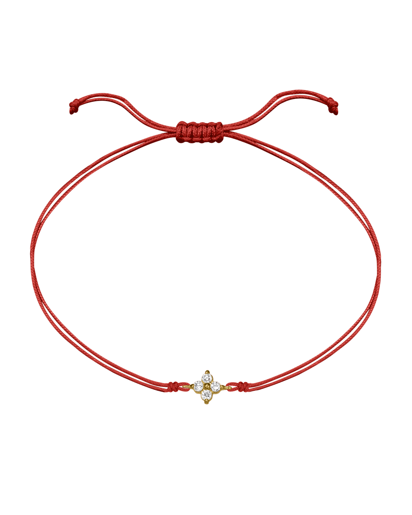 4 Studs Diamond String of love - 14K Yellow Gold Bracelets 14K Solid Gold Red 