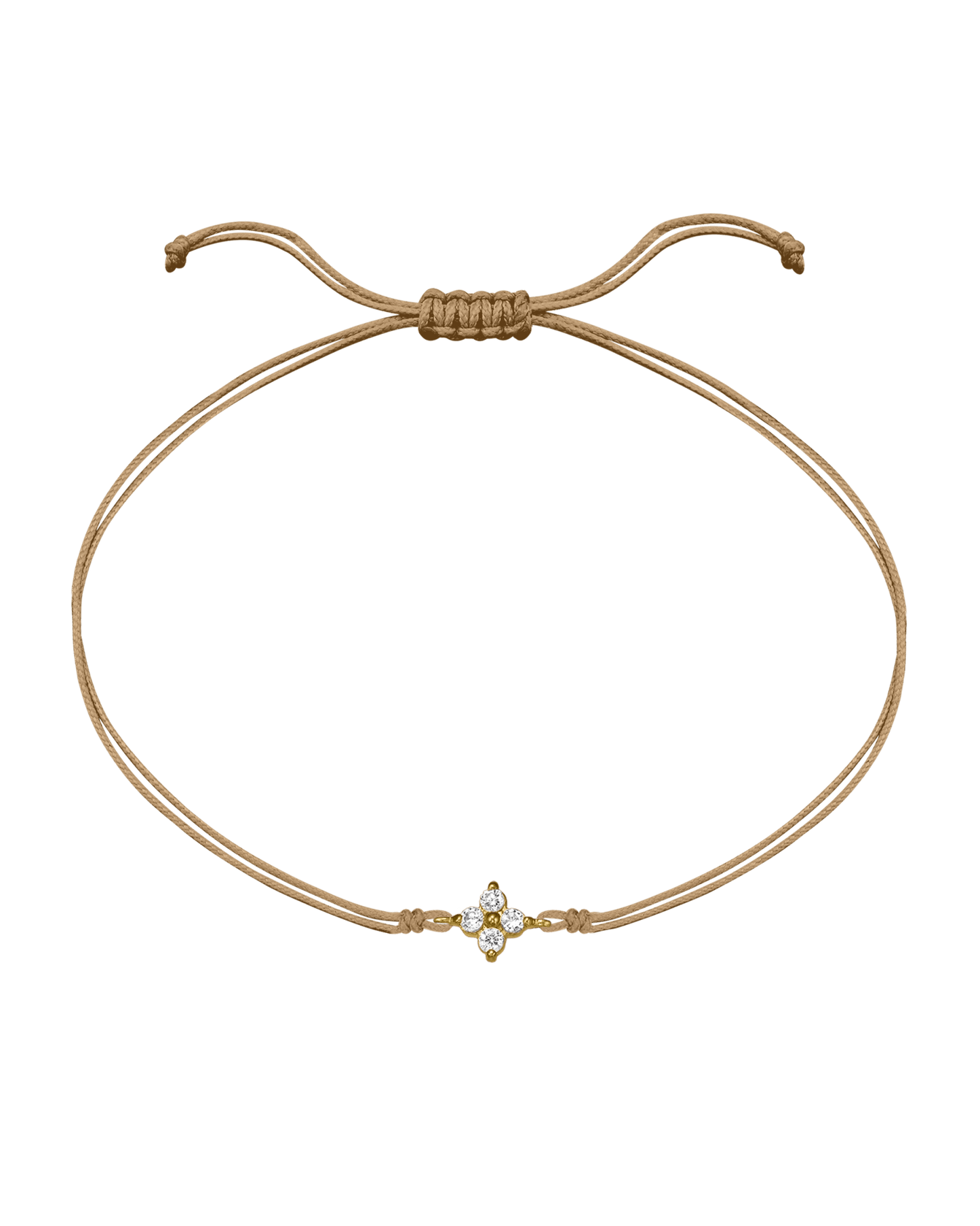 4 Studs Diamond String of love - 14K Yellow Gold Bracelets 14K Solid Gold Camel 