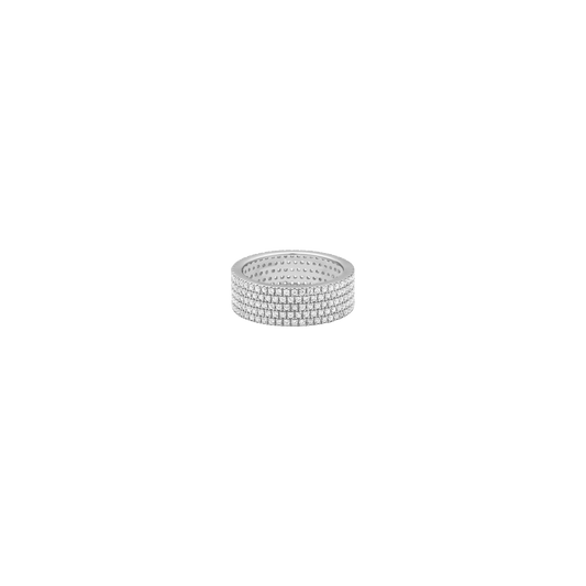 5 Band Paved Eternity Ring - 14K White Gold Rings 14K Solid Gold US 4 