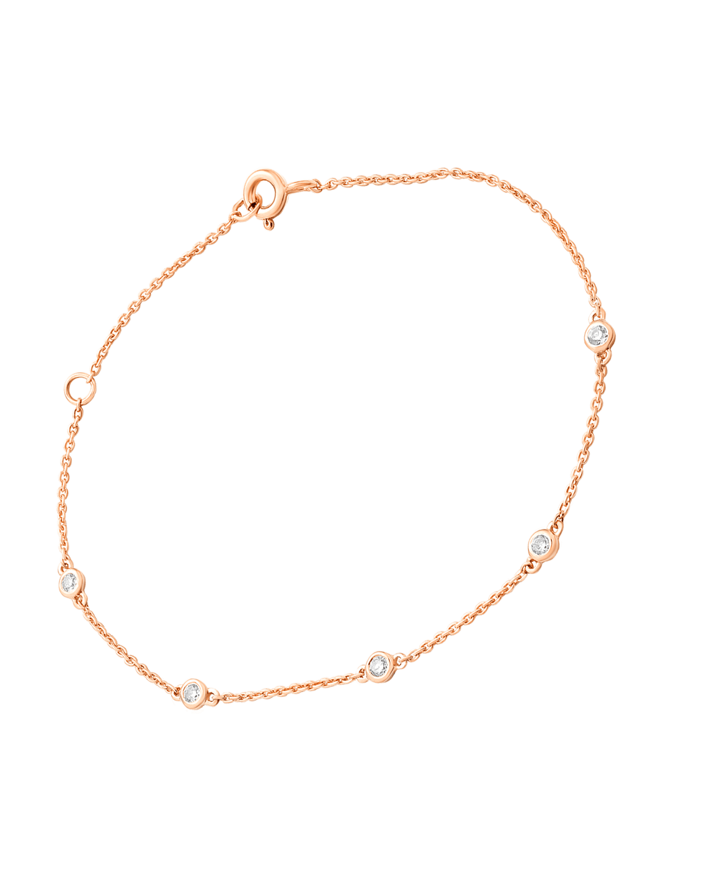 5 Diamond Bezel Bracelet - 14K White Gold Bracelets magal-dev 