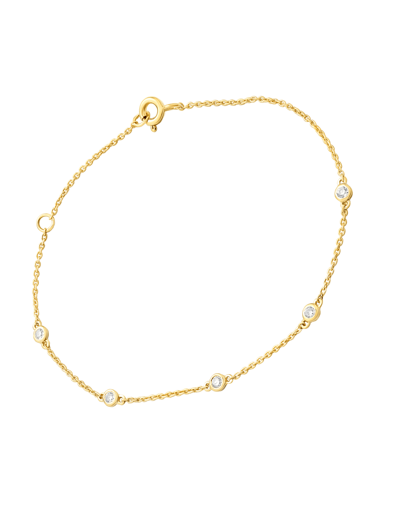 5 Diamond Bezel Bracelet - 14K Rose Gold Bracelets magal-dev 