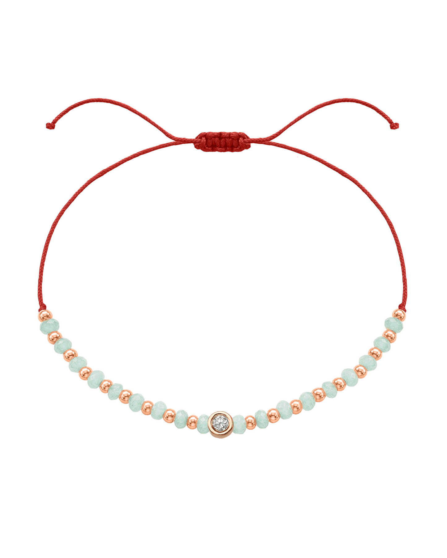 Apatite Gemstone String of Love Bracelet for Inspiration - 14K Rose Gold Bracelets 14K Solid Gold Red Medium: 0.04ct 