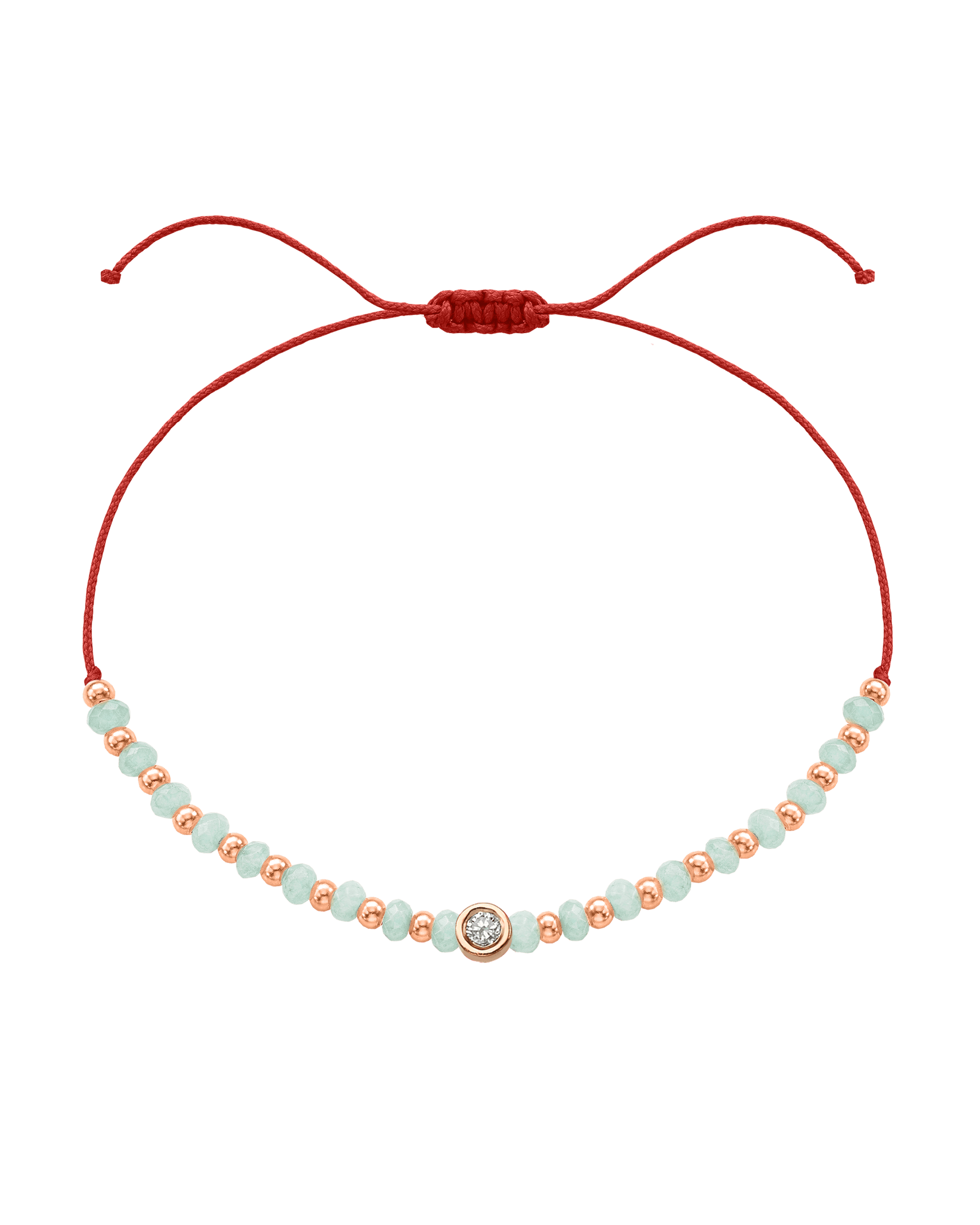Apatite Gemstone String of Love Bracelet for Inspiration - 14K Rose Gold Bracelets 14K Solid Gold Red Medium: 0.04ct 