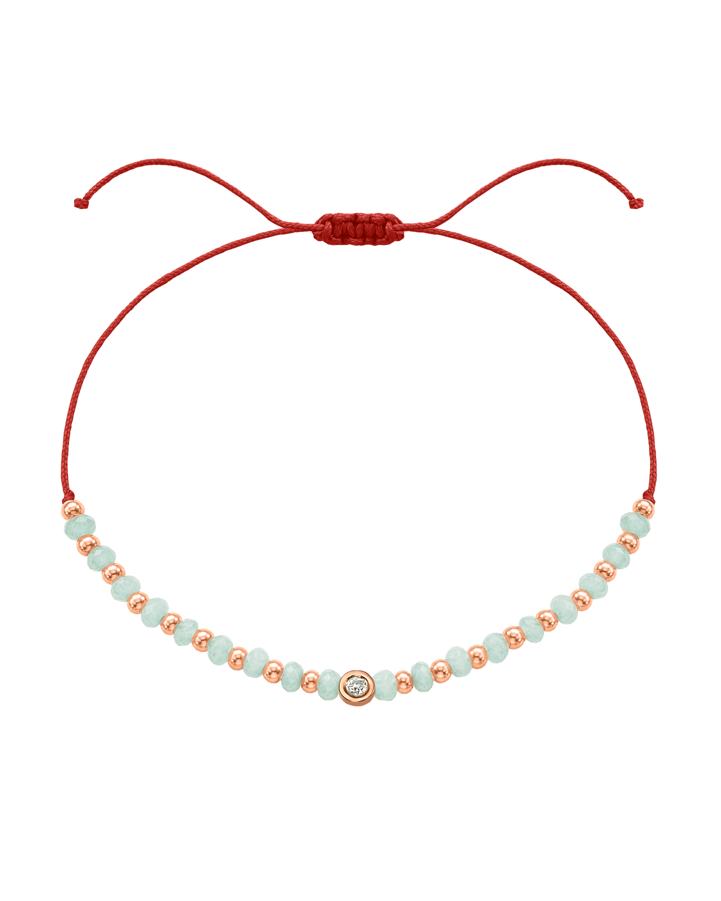 Apatite Gemstone String of Love Bracelet for Inspiration - 14K Rose Gold Bracelets 14K Solid Gold Red Small: 0.03ct 