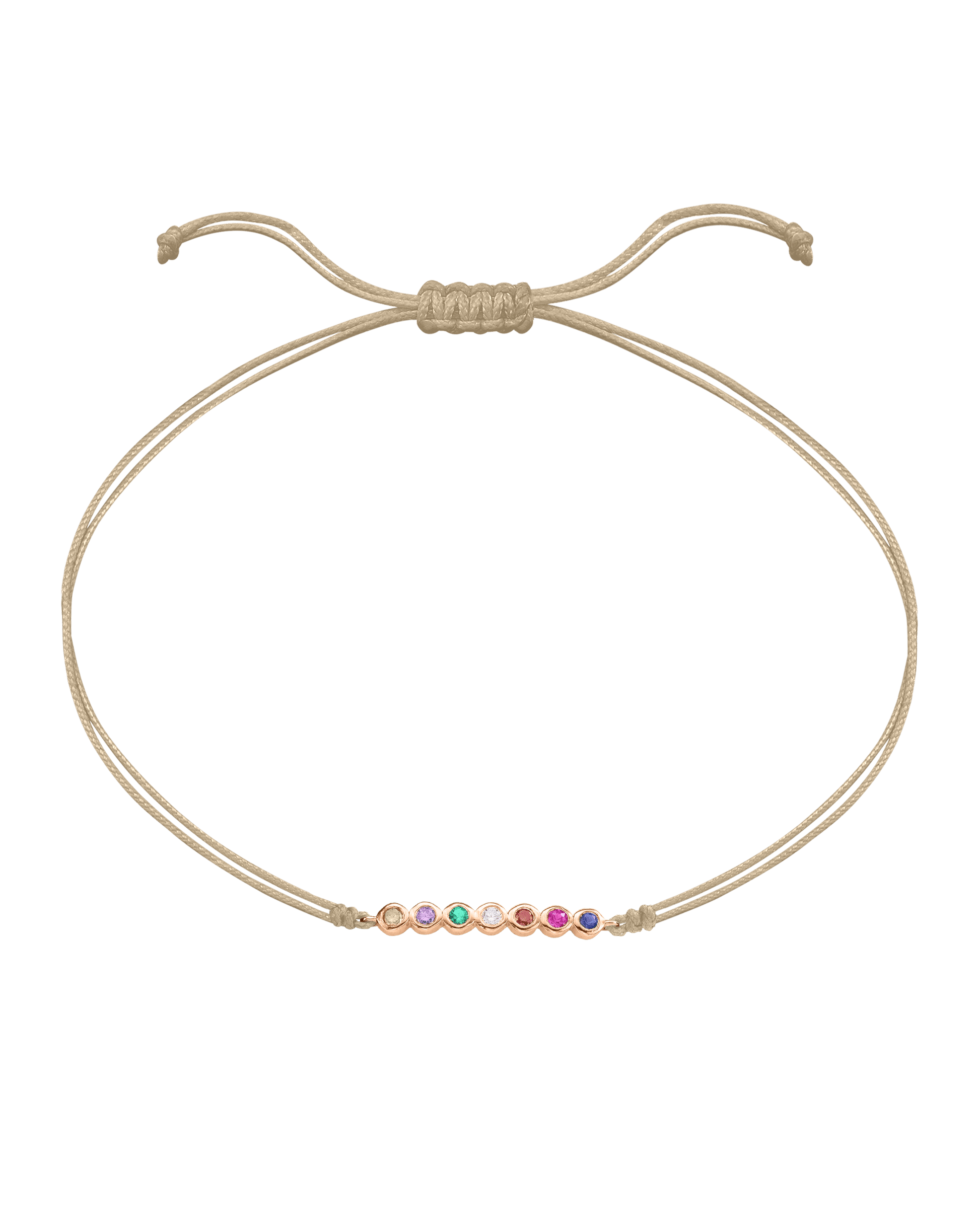 The Birthstones Bar Bracelet - 14K Rose Gold Bracelet 14K Solid Gold Sand 2 